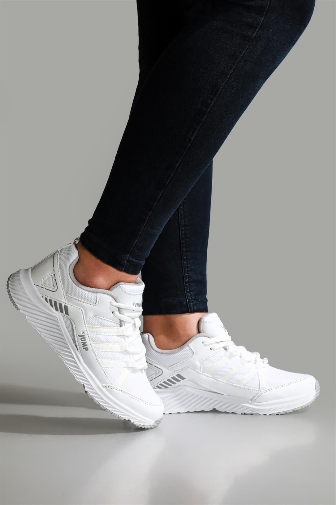 Günlük Koşu Yürüyüş Beyaz Unisex Ayakkabı 24865 Unisex Günlük ayakkabı Jump JUMP 24865 GAR SPOR