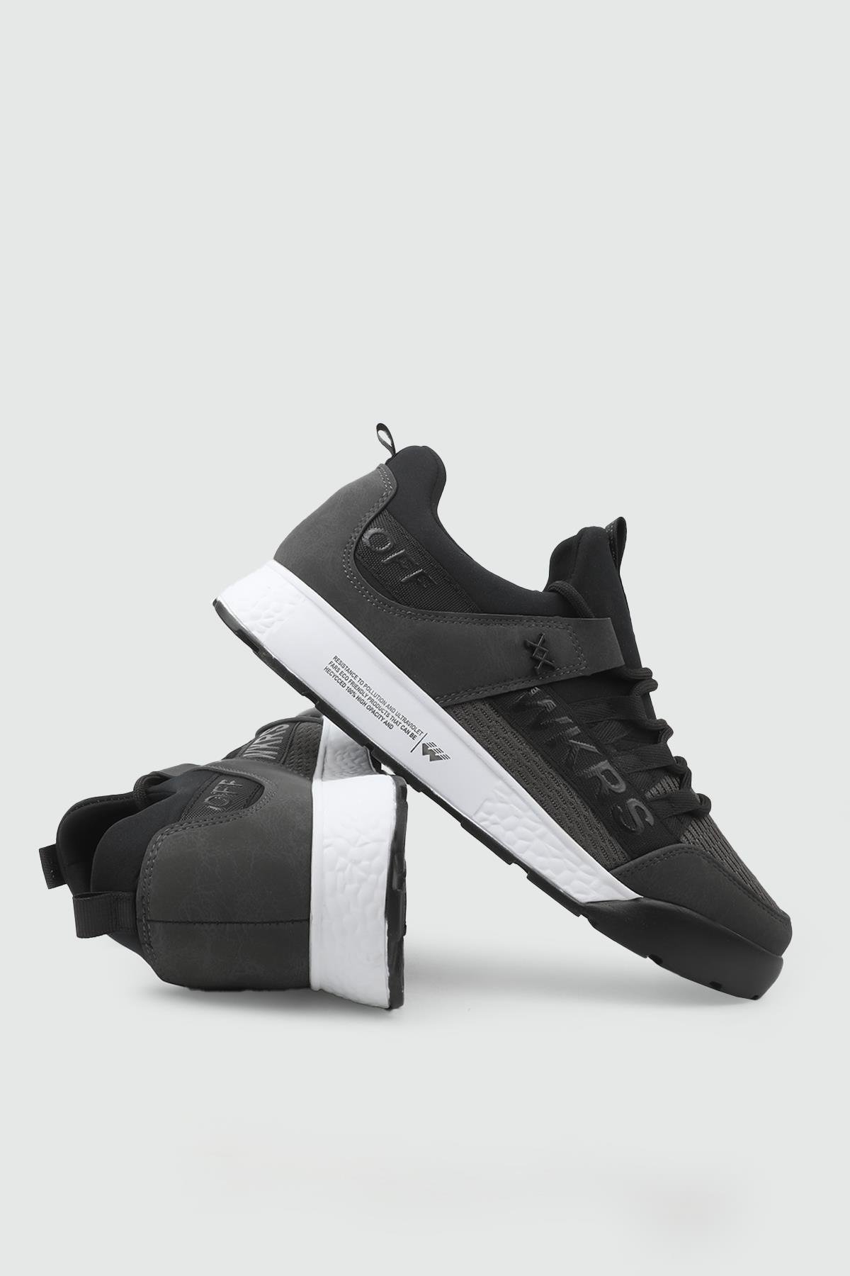 Günlük Koşu Yürüyüş Füme Siyah Erkek Spor Ayakkabı 2300 Erkek Sneaker Wickers WİCKERS 25Y 2300 MER SPOR