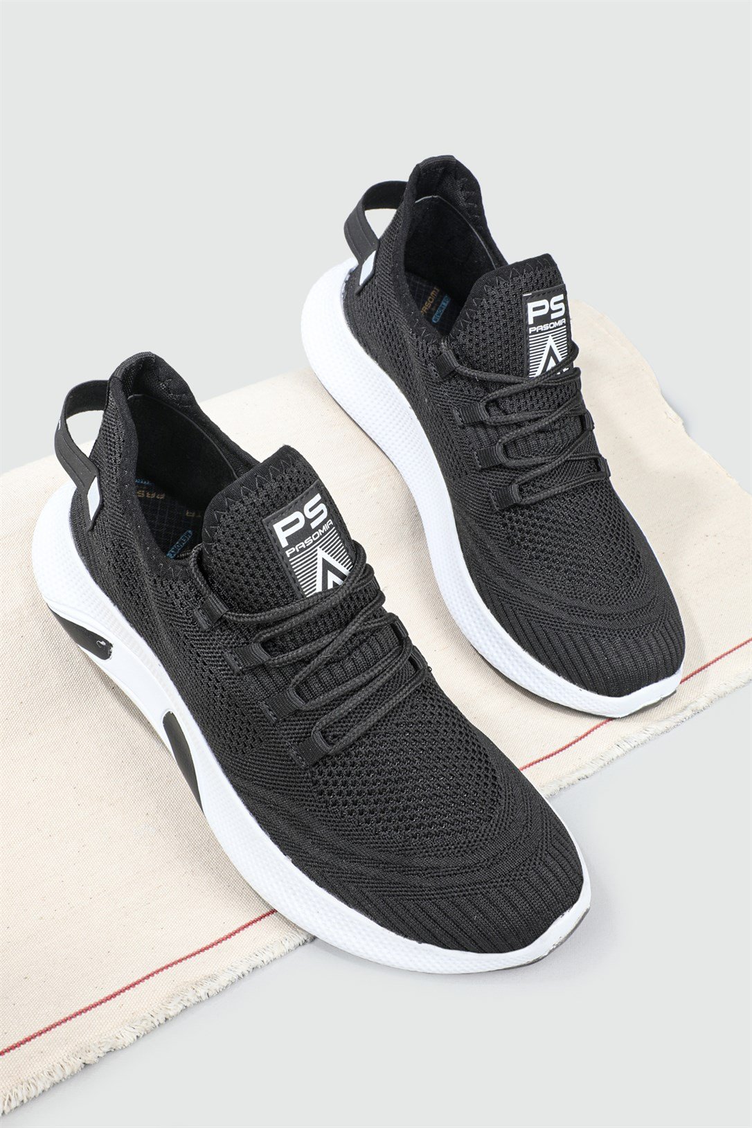 Günlük Nefes Alır Siyah Beyaz Erkek Spor Ayakkabı 062 Erkek Günlük Spor Ayakkabı PASOMIA PASOMİA 062 MER TRİKO SPOR
