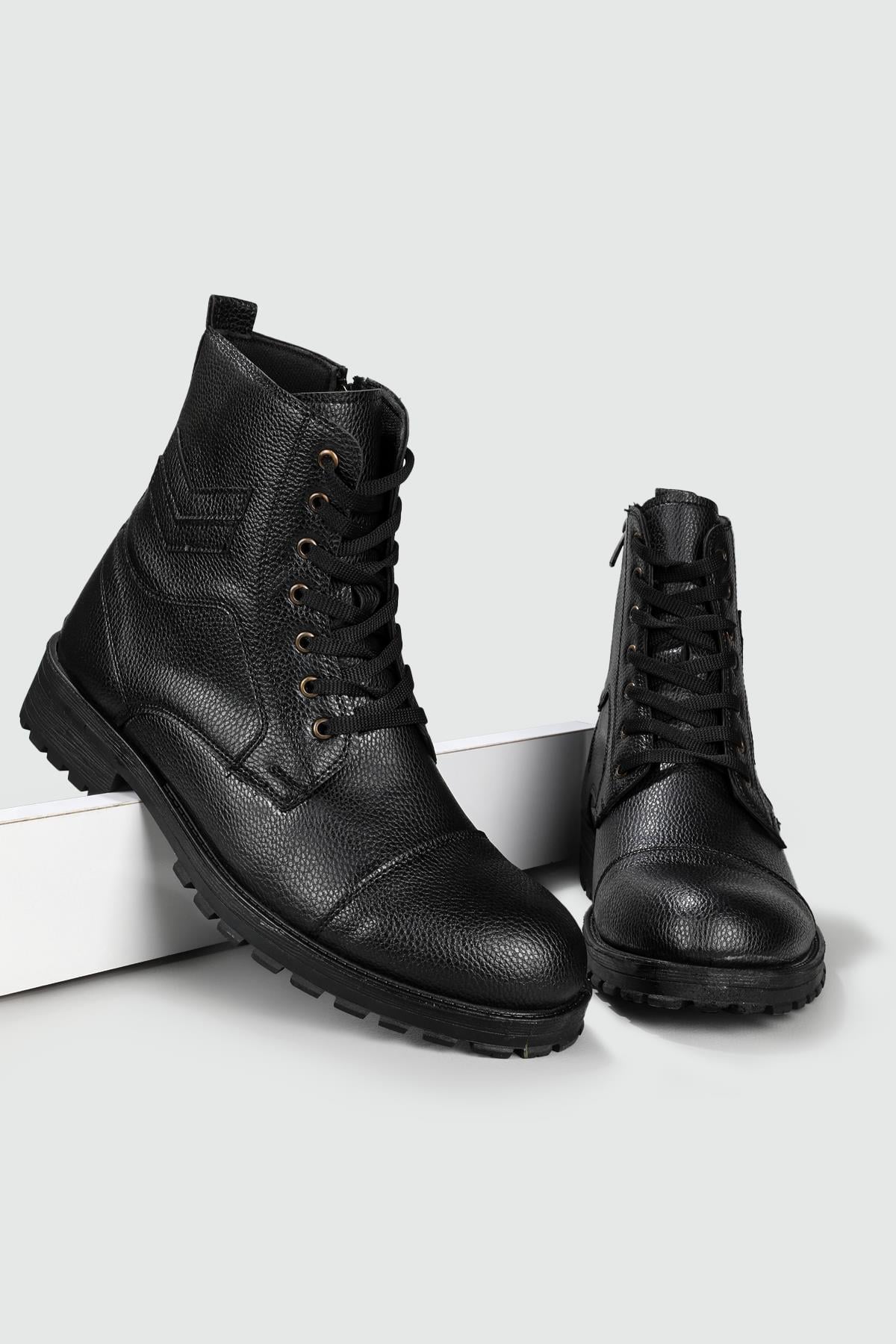 Günlük Postal Siyah Erkek Bot ÇAVUŞ Erkek Günlük Confort Bot Ayakkabı City BOOTS ÇAVUŞ MER BOT