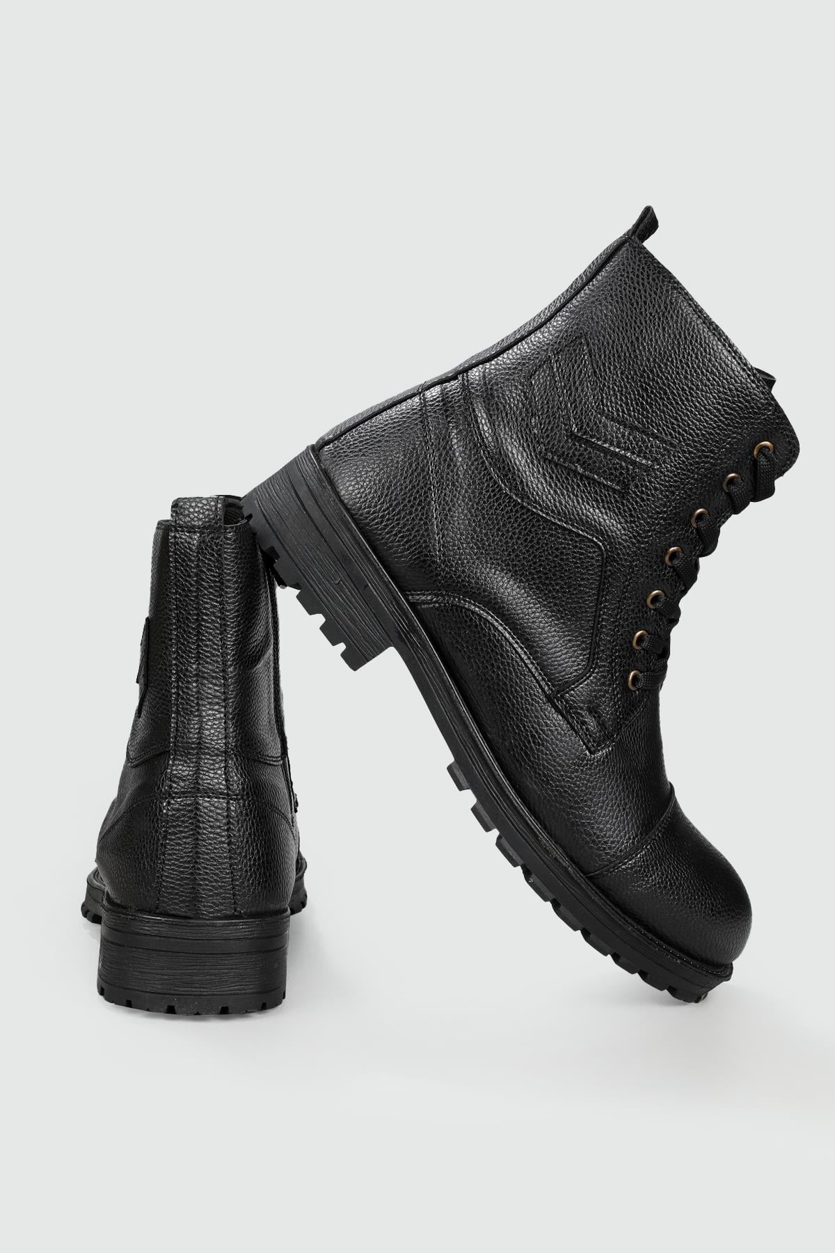 Günlük Postal Siyah Erkek Bot ÇAVUŞ Erkek Günlük Confort Bot Ayakkabı City BOOTS ÇAVUŞ MER BOT