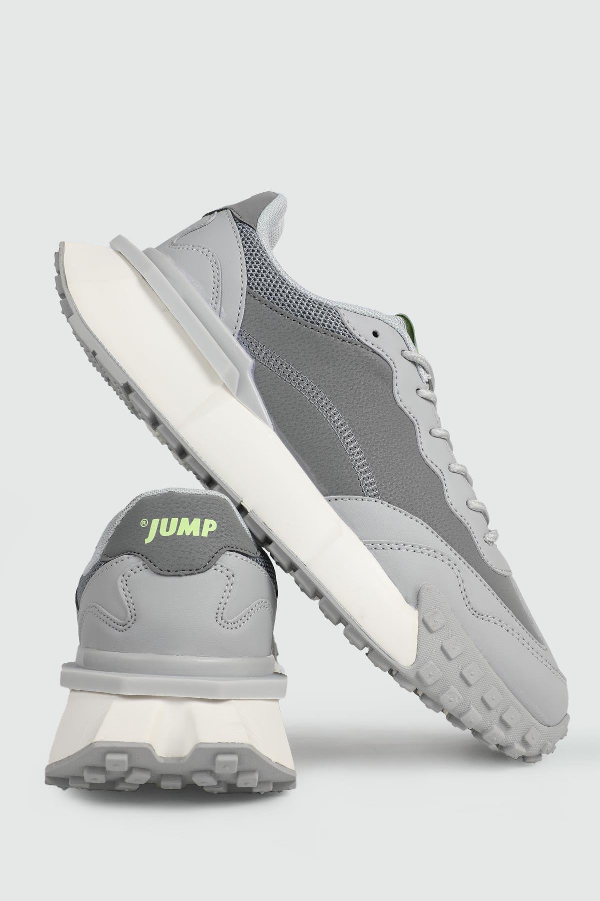 Günlük Rahat Bağcıklı Gri Beyaz Erkek Spor Ayakkabı 29104 Erkek Günlük Spor Ayakkabı Jump JUMP 29104 ERKEK SPOR 23K
