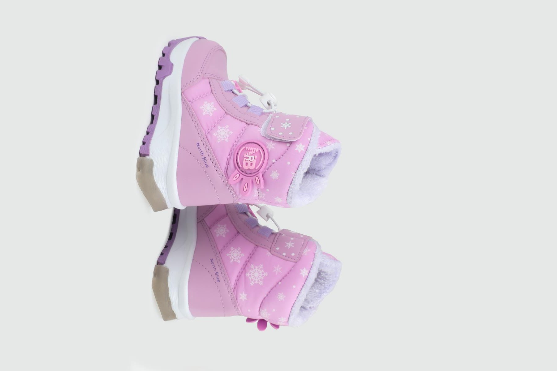 Günlük Rahat Bağcıklı Lila Cırtlı  Işıklı Bebe Karbotu NORTH BLUE 016 Çocuk Yağmur ve Kar Botu North Blue NORTH BLUE 016 BEBE 25K