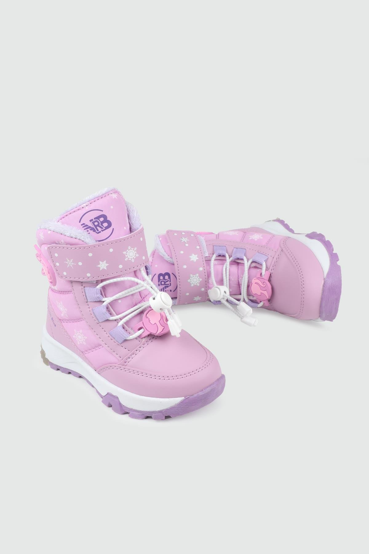 Günlük Rahat Bağcıklı Lila Cırtlı  Işıklı Bebe Karbotu NORTH BLUE 016 Çocuk Yağmur ve Kar Botu North Blue NORTH BLUE 016 BEBE 25K