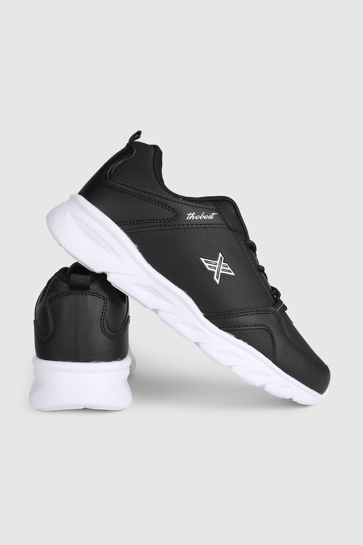 Günlük Rahat Bağcıklı Siyah Beyaz Erkek Spor Ayakkabı LTTN251 Erkek Günlük Spor Ayakkabı Lutton LUTTON 4166 MER 24K