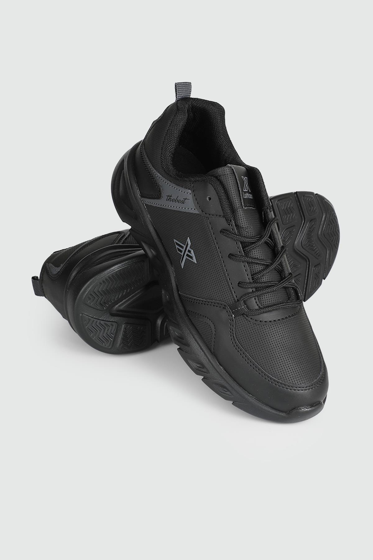 Günlük Rahat Bağcıklı Siyah Füme Erkek Spor Ayakkabı LTTN251 Erkek Günlük Spor Ayakkabı Lutton LUTTON 4166 MER 24K