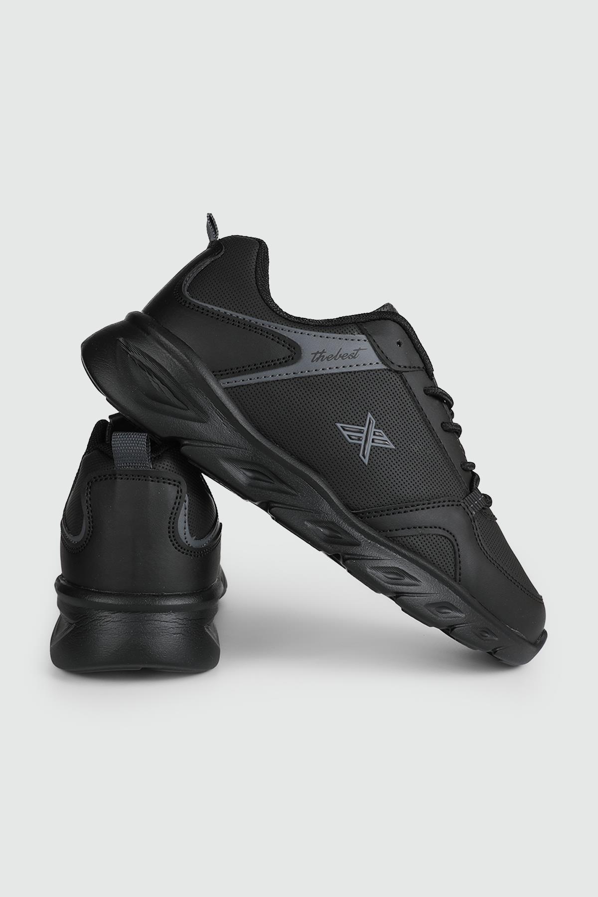 Günlük Rahat Bağcıklı Siyah Füme Erkek Spor Ayakkabı LTTN251 Erkek Günlük Spor Ayakkabı Lutton LUTTON 4166 MER 24K