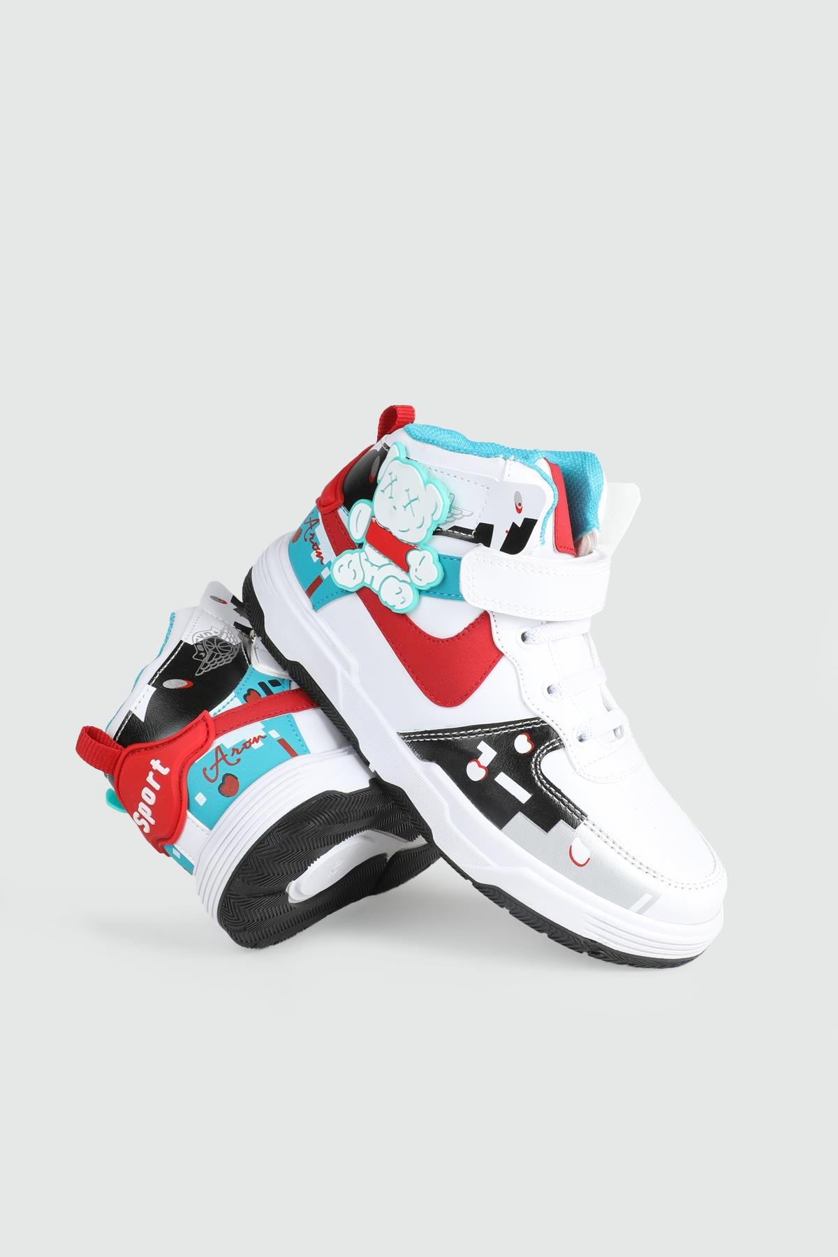 Günlük Rahat Beyaz Kırmızı Çocuk Spor Ayakkabı 236 Çocuk Günlük Spor Ayakkabı Arvenzo ARVENZO 236 FİLET 24K