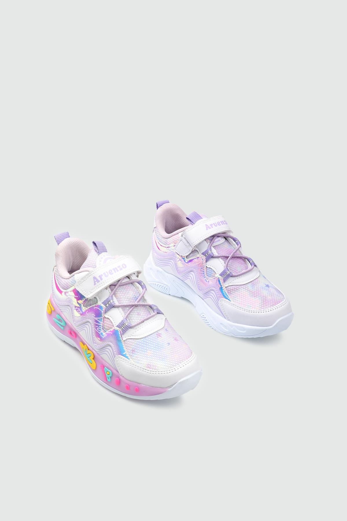 Günlük Rahat Cırtlı Bağcıklı Beyaz Çocuk Spor Ayakkabı ARVENZO-320 Çocuk Günlük Spor Ayakkabı Arvenzo ARVENZO 25Y-320 Filet