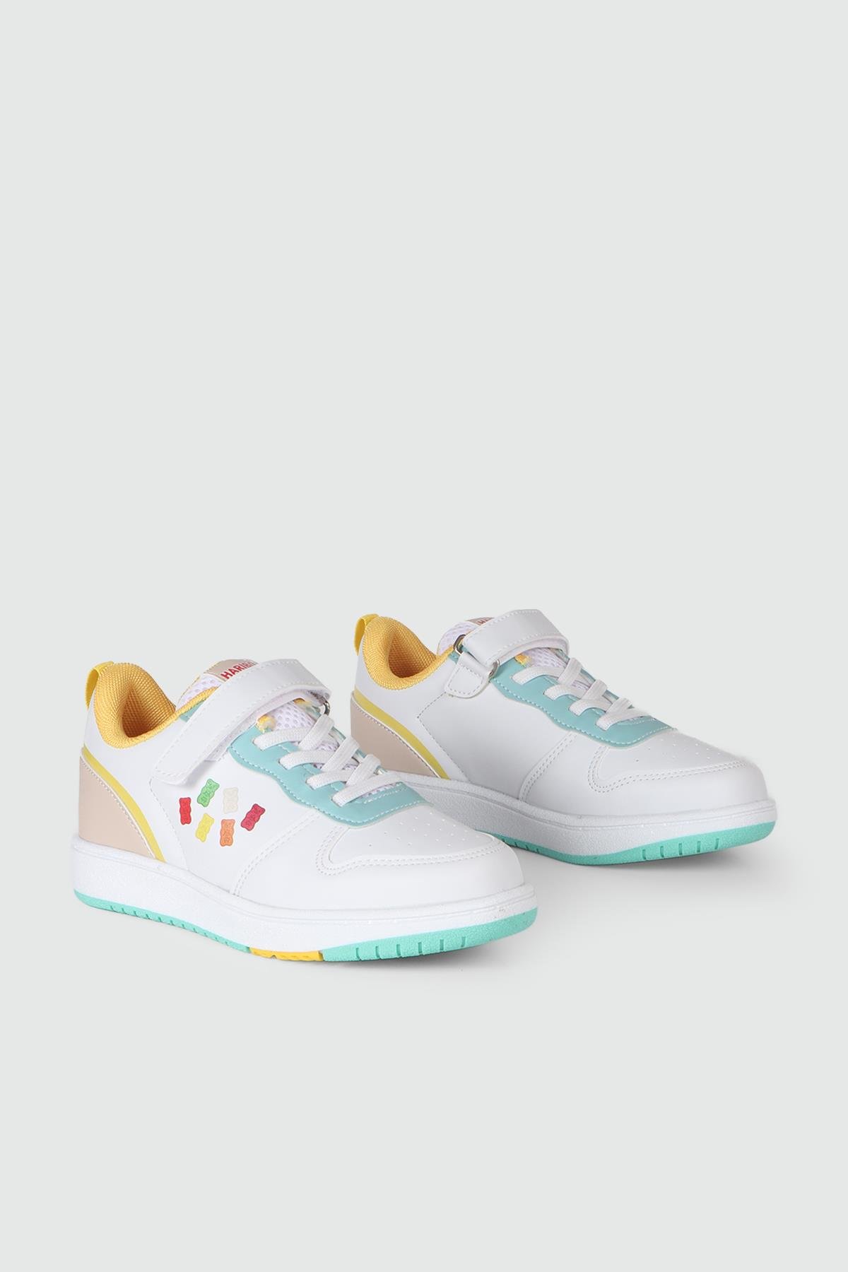 Günlük Rahat Cırtlı Bağcıklı Beyaz Turkuaz FUTBOL HARİBO 02 Çocuk Günlük Spor Ayakkabı Cool HARİBO 02 KISA FLT 24Y