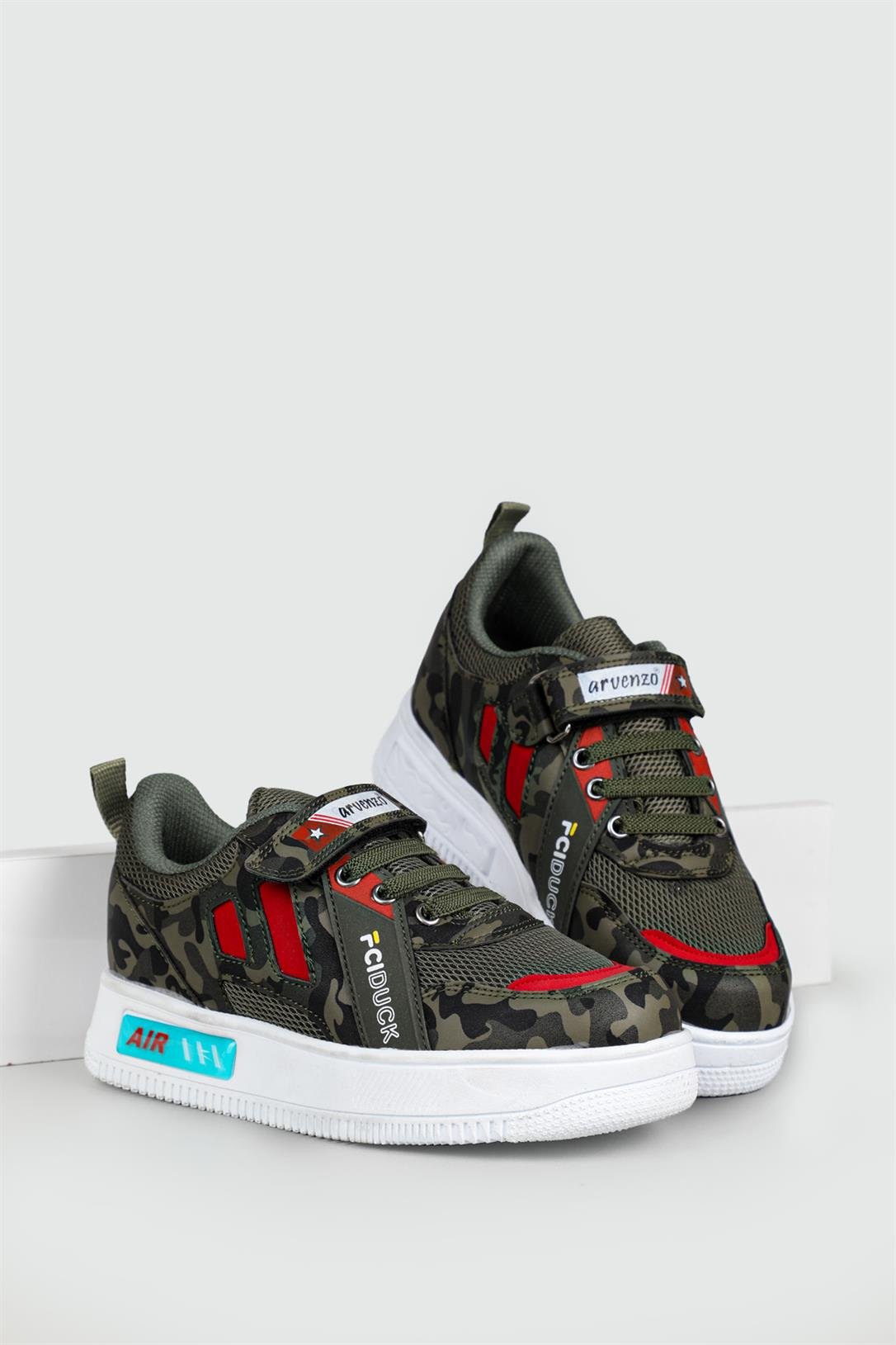 Günlük Rahat Cırtlı Bağcıklı Haki Kamuflaj Çocuk Spor Ayakkabı 950 Çocuk Günlük Spor Ayakkabı Arvenzo ARVENZO 950 23y