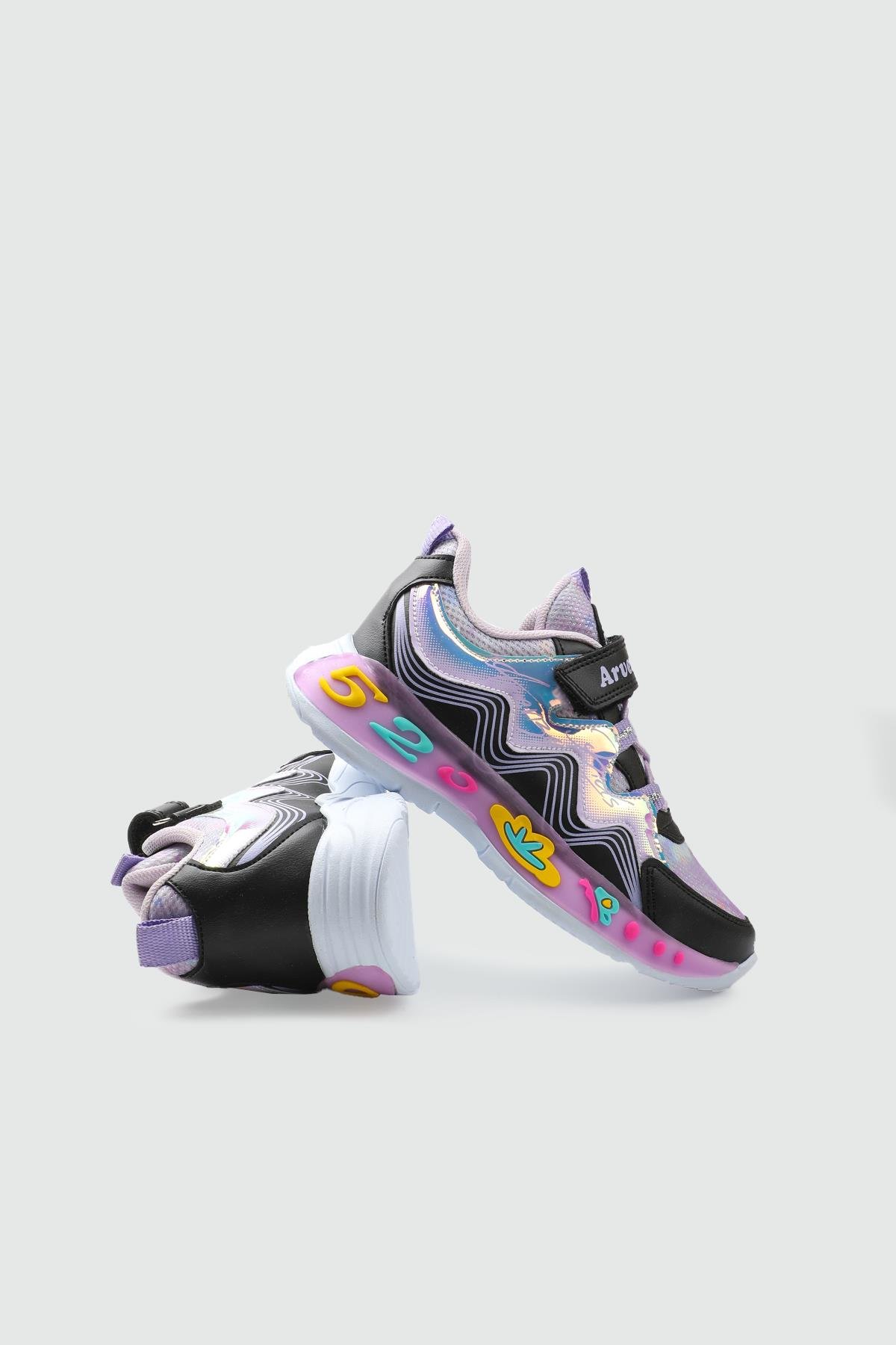 Günlük Rahat Cırtlı Bağcıklı Siyah Çocuk Spor Ayakkabı ARVENZO-320 Çocuk Günlük Spor Ayakkabı Arvenzo ARVENZO 25Y-320 Filet