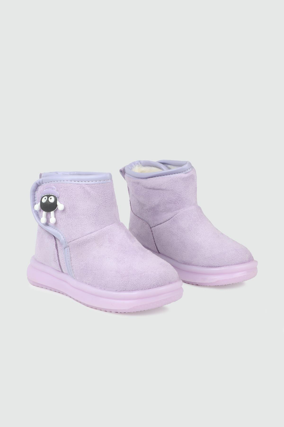 Günlük Rahat Cırtlı Lila Çocuk Kar Bot 071 Çocuk bot & Çizme WİSCO Wisco 071 Patik 25K