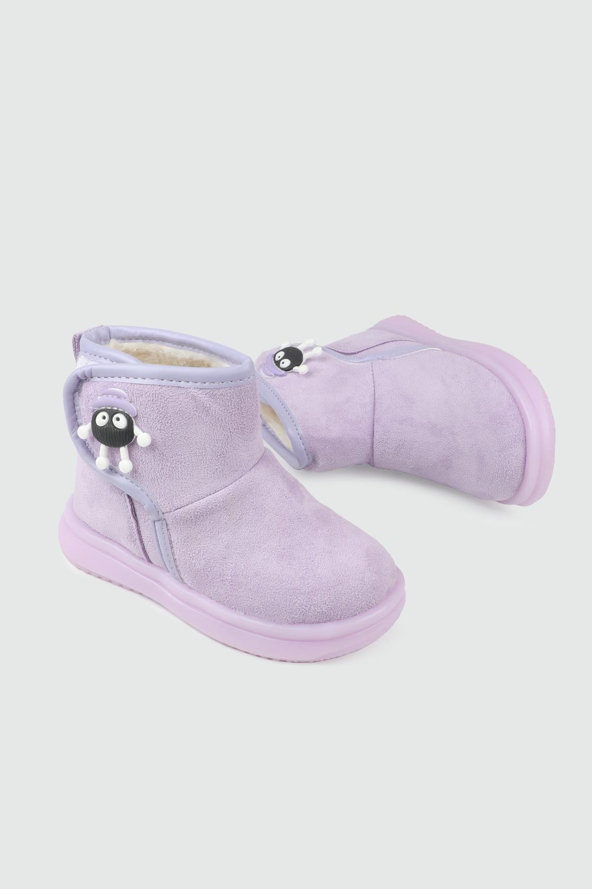 Günlük Rahat Cırtlı Lila Çocuk Kar Bot 071 Çocuk bot & Çizme WİSCO Wisco 071 Patik 25K