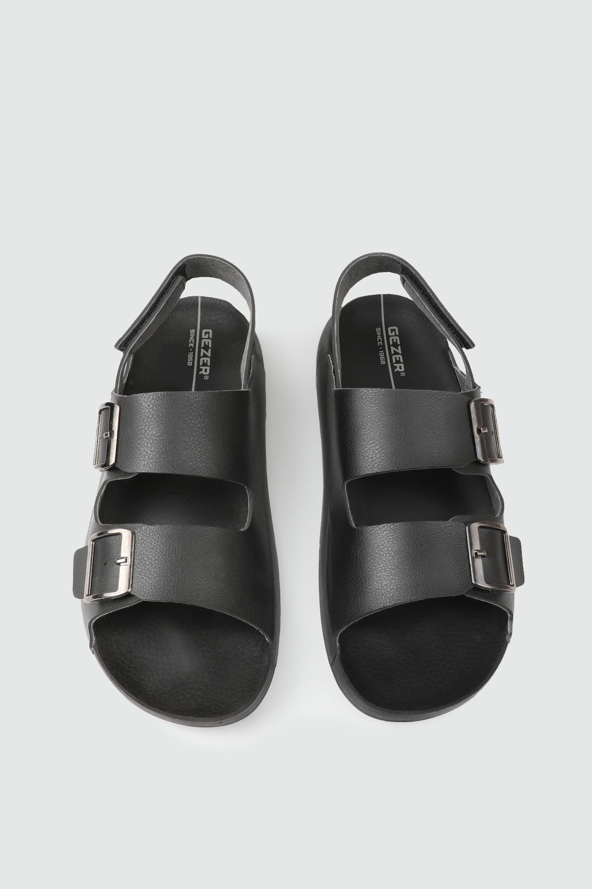 Günlük Rahat Cırtlı Siyah Erkek Sandalet GEZER 0206 Erkek Sandalet Gezer GEZER 0206 KAYROKA MER