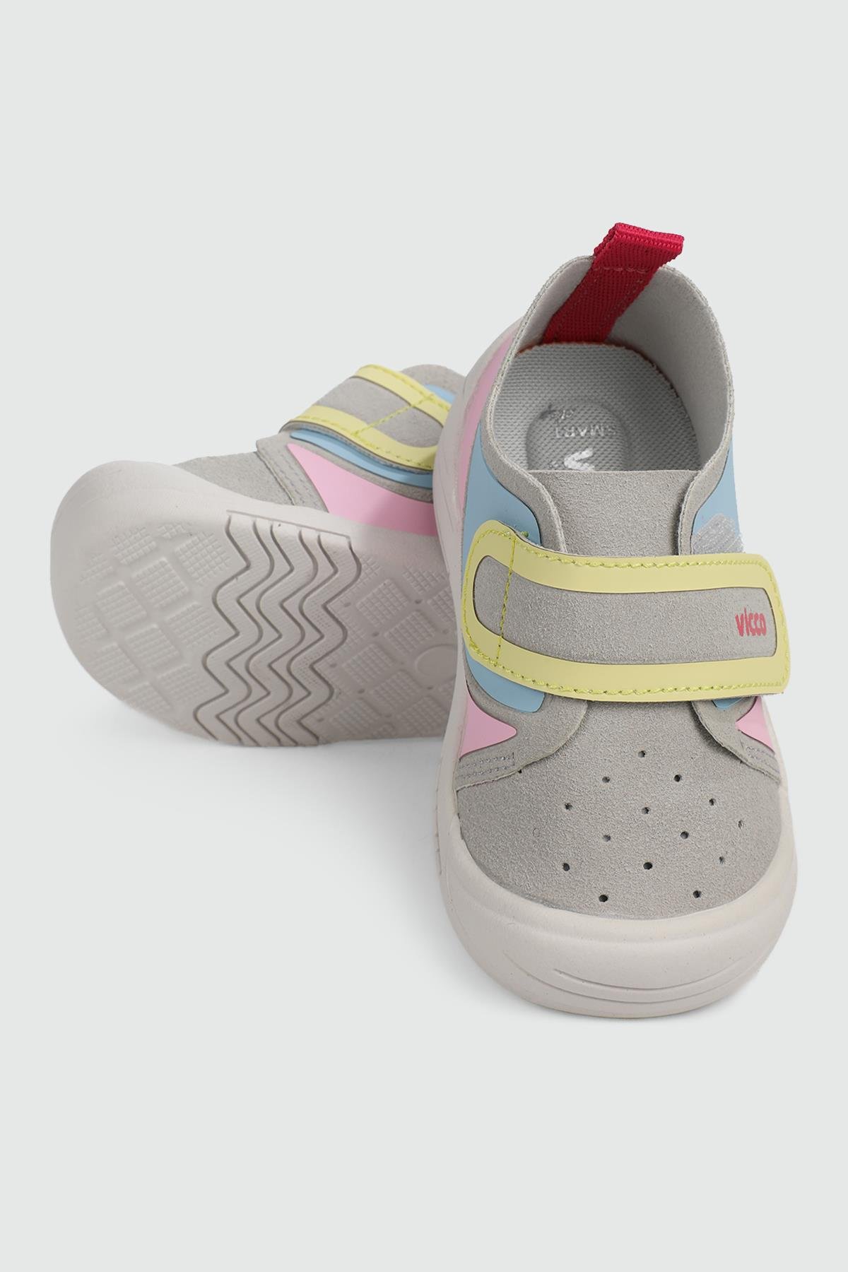 Günlük Rahat Gri Pembe Çocuk Ayakkabı VCC166 Çocuk Günlük Ayakkabı Vicco VİCCO 166 UKİ BEBE 24Y