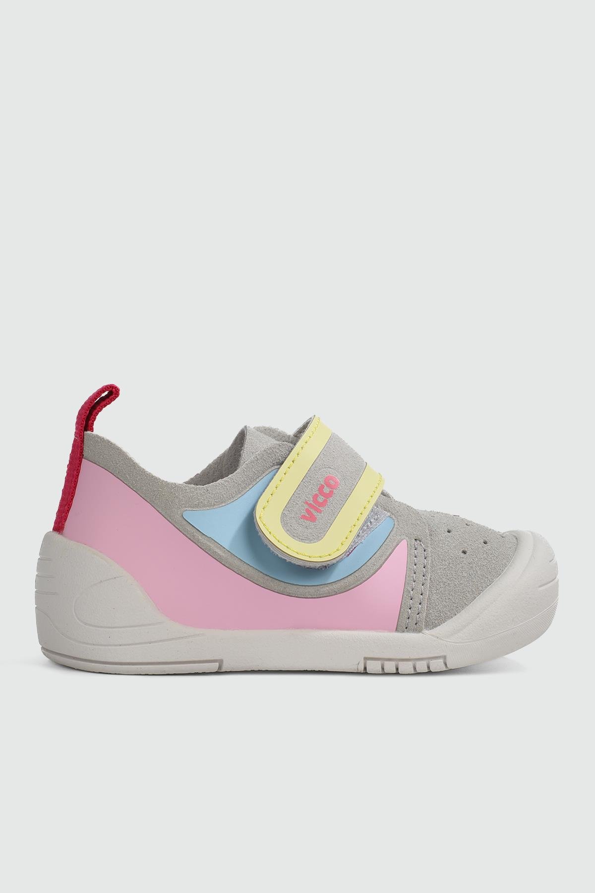 Günlük Rahat Gri Pembe Çocuk Ayakkabı VCC166 Çocuk Günlük Ayakkabı Vicco VİCCO 166 UKİ BEBE 24Y