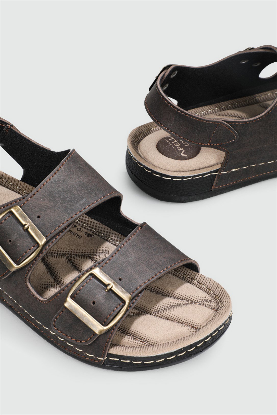 Günlük Rahat Kahverengi Erkek Sandalet 956-11 Erkek Sandalet Apella APELLA 956-11 MER LORD SAND