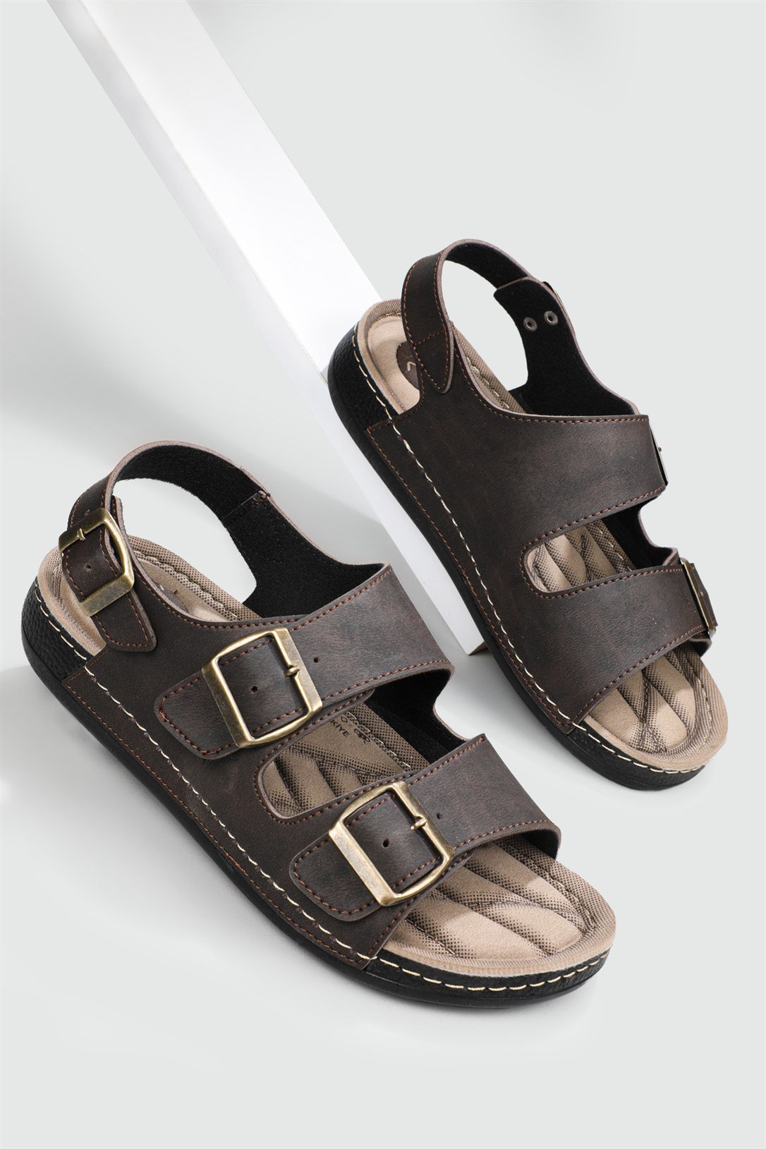 Günlük Rahat Kahverengi Erkek Sandalet 956-11 Erkek Sandalet Apella APELLA 956-11 MER LORD SAND