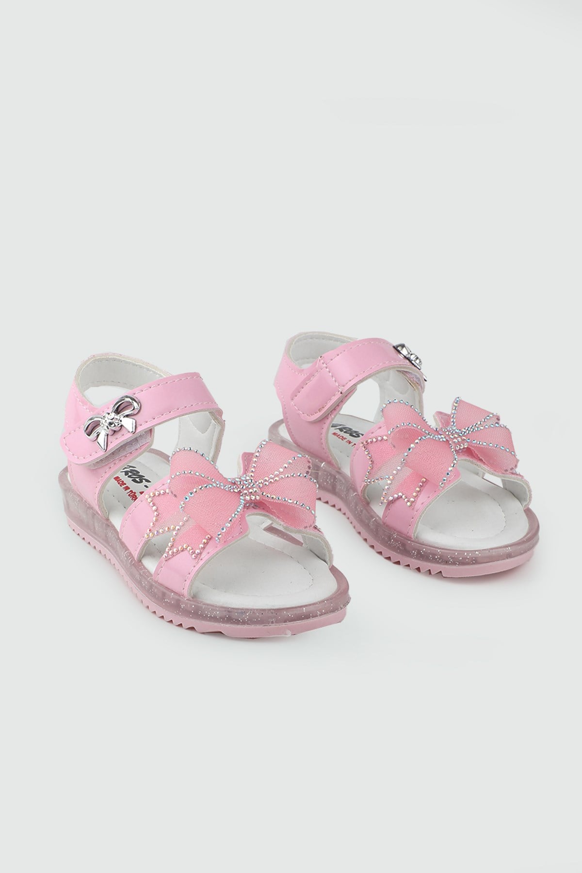 Günlük Rahat Pembe Işıklı Kurdele Detaylı Kız Çocuk Ayakkabı Minimoccs 104 PATİK Çocuk Sandalet Minimoccs Grosstar 1104 Patik 26Y