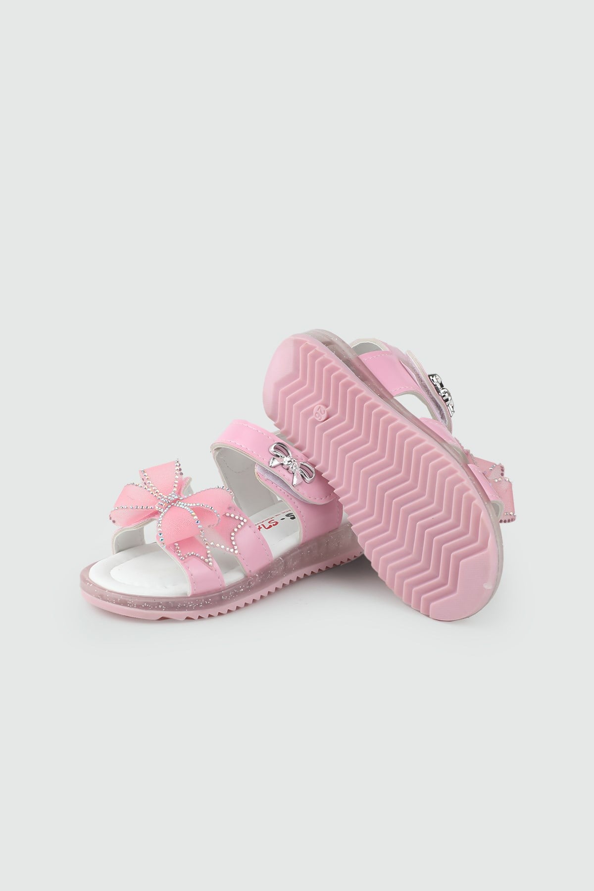 Günlük Rahat Pembe Işıklı Kurdele Detaylı Kız Çocuk Ayakkabı Minimoccs 104 PATİK Çocuk Sandalet Minimoccs Grosstar 1104 Patik 26Y