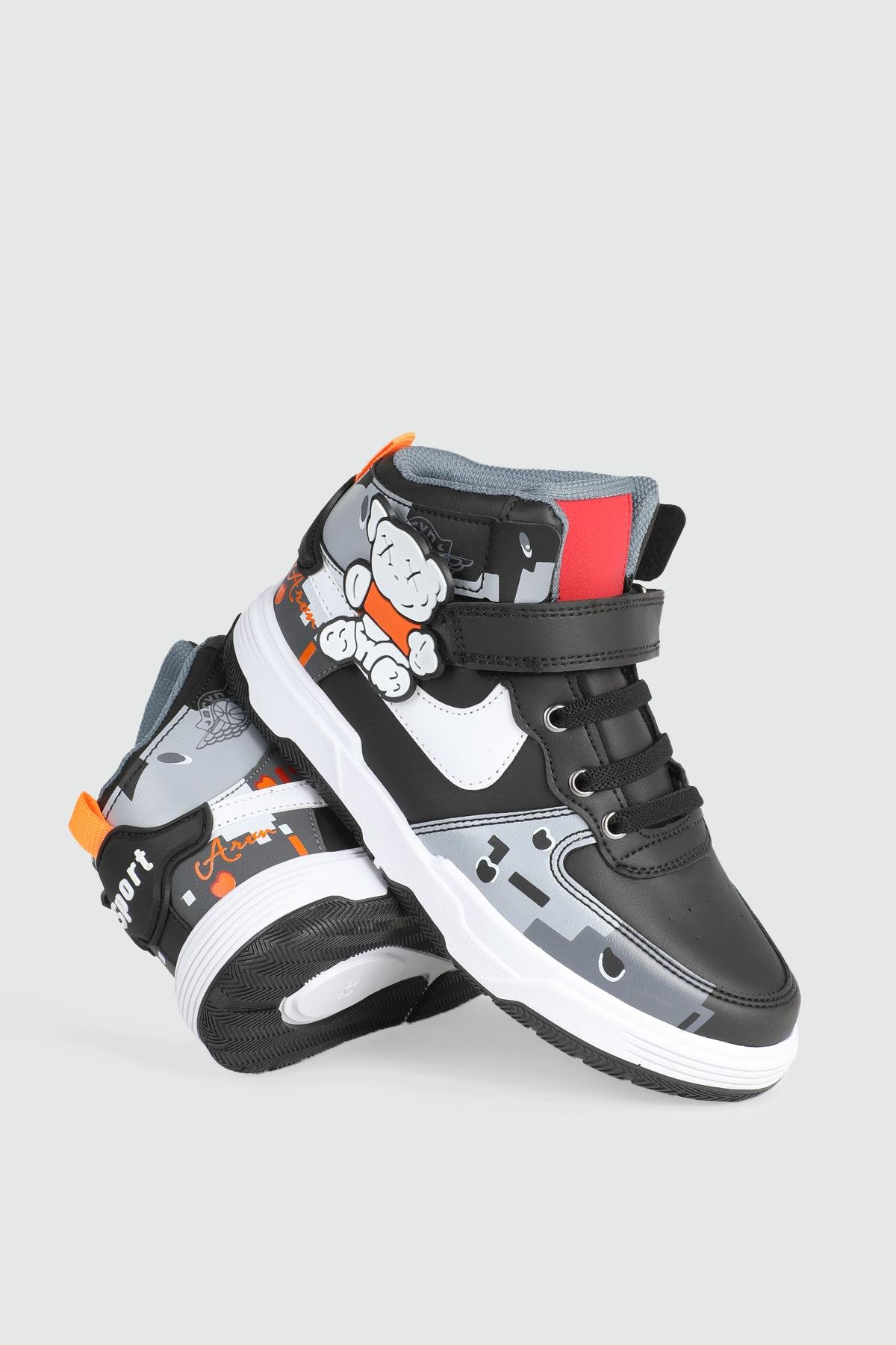 Günlük Rahat Siyah Füme Çocuk Spor Ayakkabı 236 Çocuk Günlük Spor Ayakkabı Arvenzo ARVENZO 236 FİLET 24K