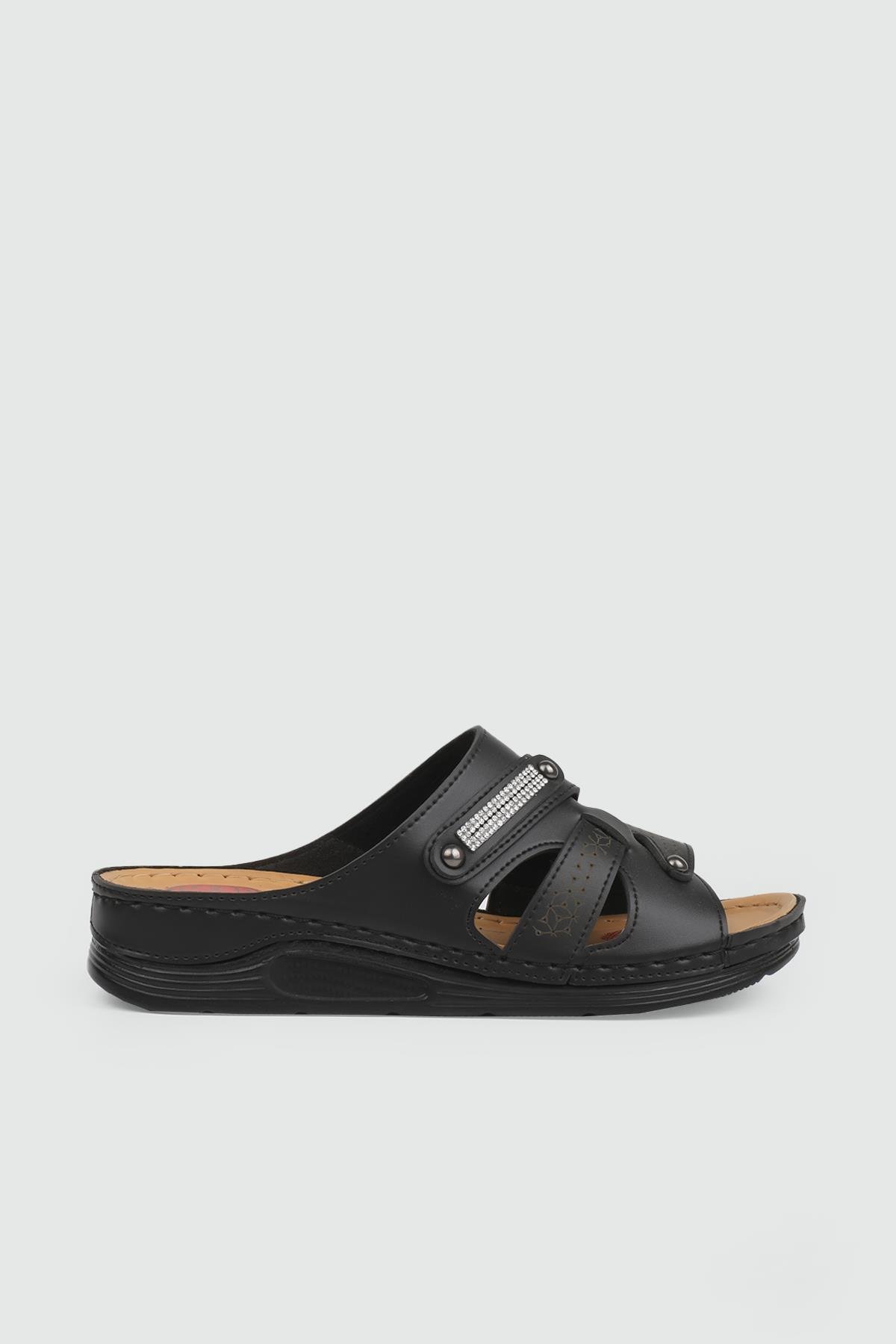 Günlük Rahat Siyah Kadın Terlik SERRA 1135 Kadın Günlük Terlik Serra SERRA 25Y 1135 ZEN TERLİK