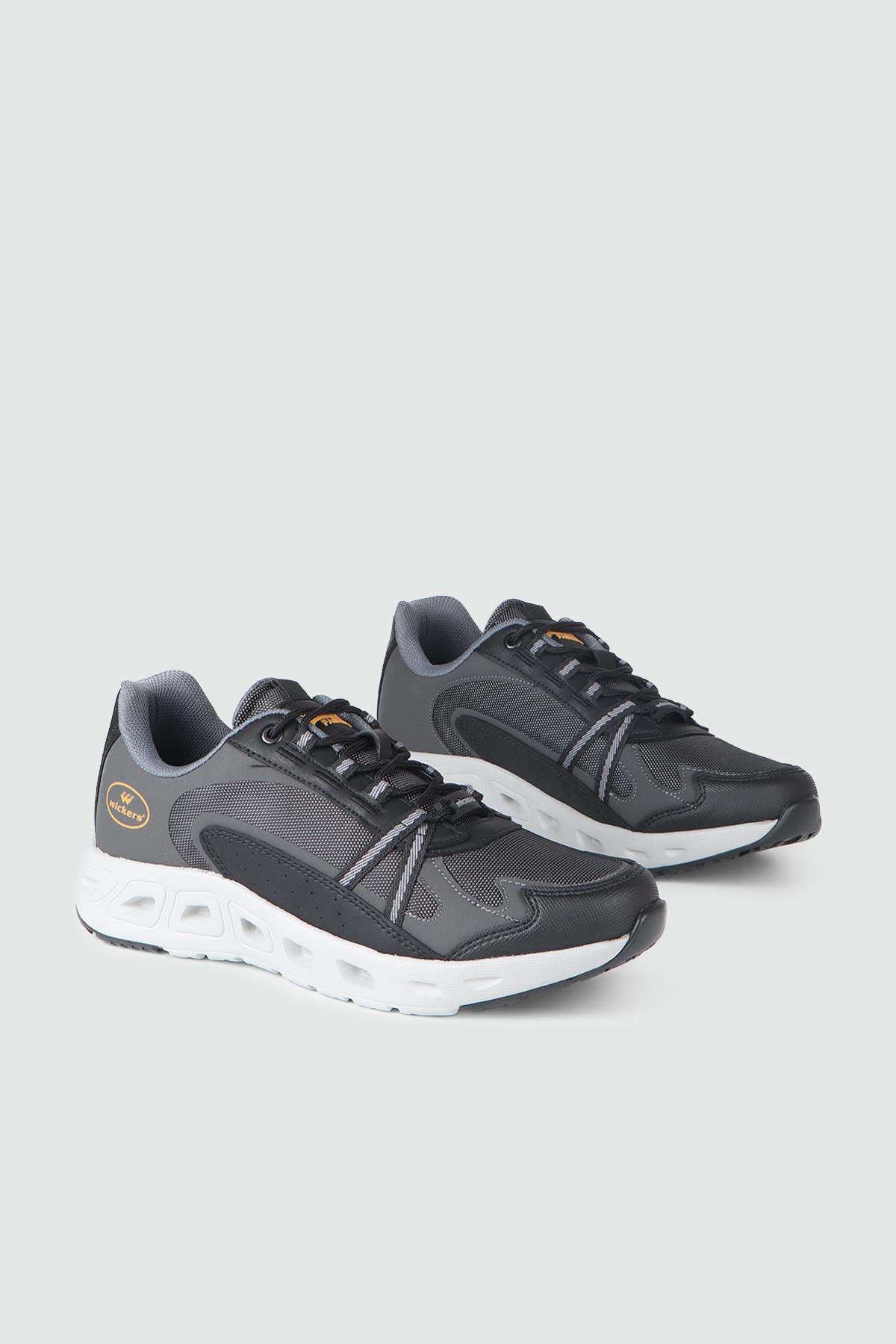 Günlük Rahat Sneaker Siyah Füme Erkek Spor Ayakkabı 2711 Erkek Günlük Spor Ayakkabı Wickers WİCKERS 2711 MER SPOR 24K