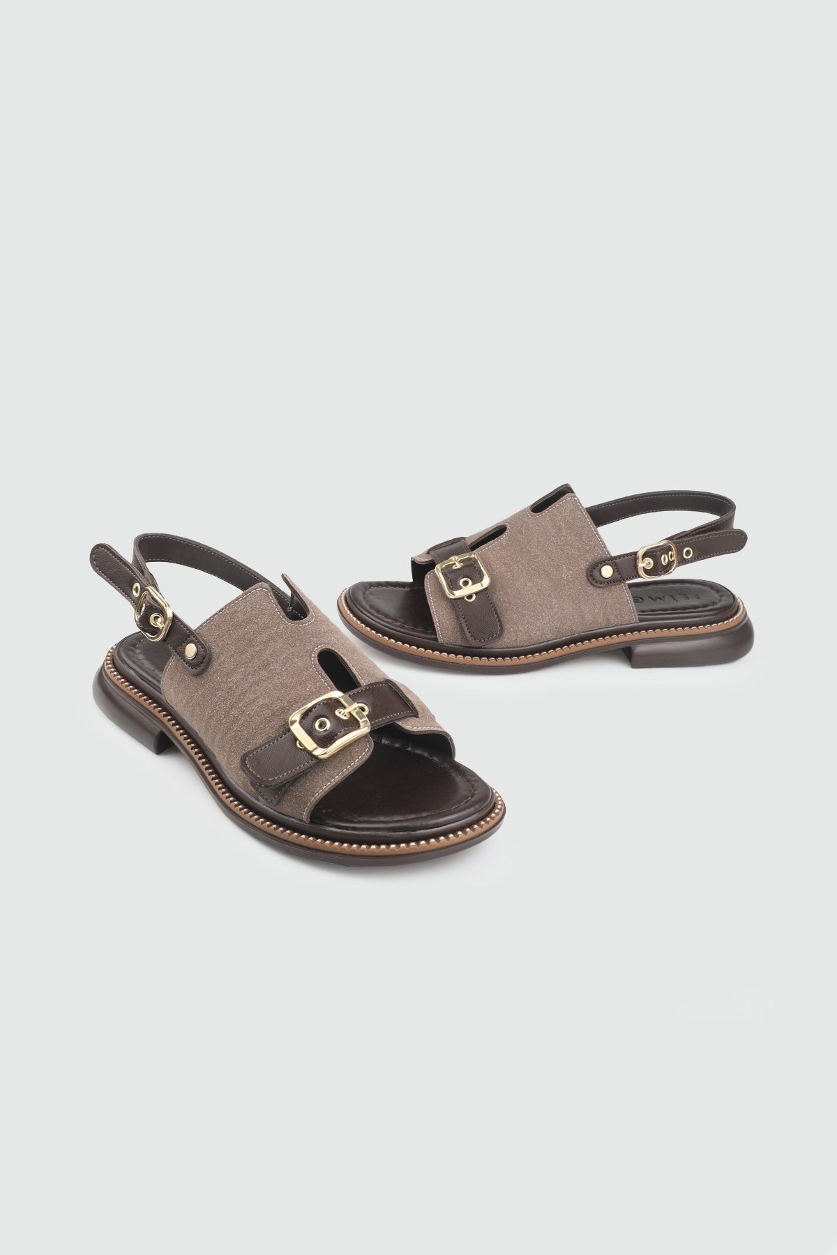 Günlük Sandalet Vizon Süet Sandalet MY BELLA LZZ-610 Kadın düz Sandalet MY BELLA LZZ-610 My Bella LZZ-610 26Y Sandalet