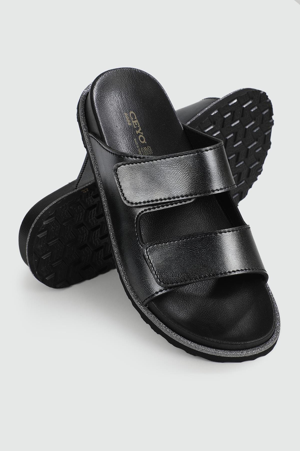 Günlük Simli Cırtlı Siyah Kadın Terlik 9988-1 Kadın Günlük Terlik Ceyo CEYO 9988-1 ZEN TERLİK