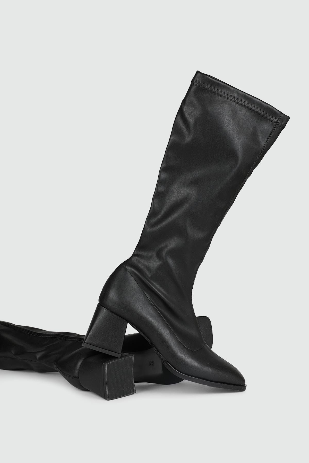 Günlük Streç Fermuarlı Siyah Kadın Çizme MB-3001 Kadın Çizme MyBella My bella MB-3001 KADIN 24K