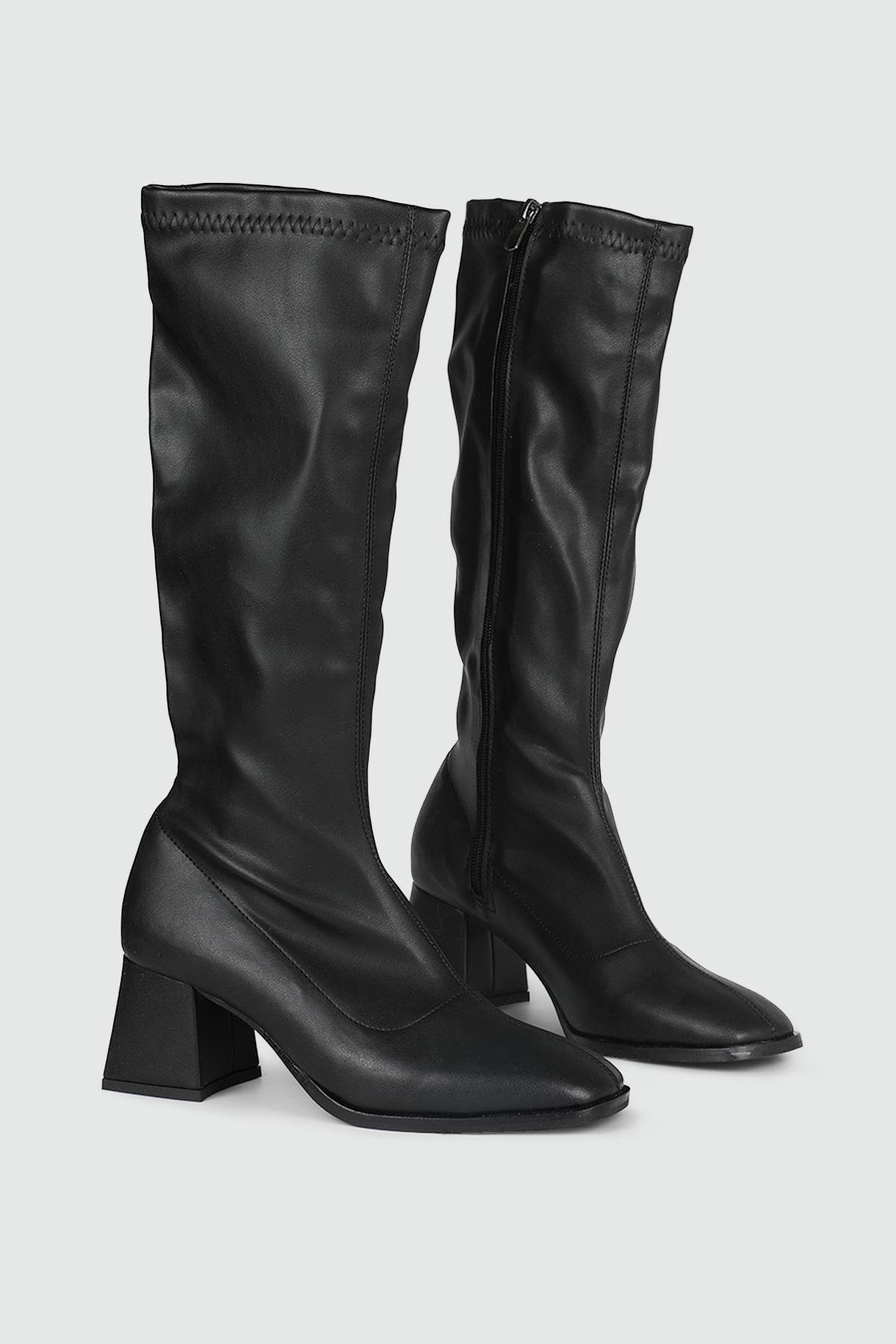 Günlük Streç Fermuarlı Siyah Kadın Çizme MB-3001 Kadın Çizme MyBella My bella MB-3001 KADIN 24K