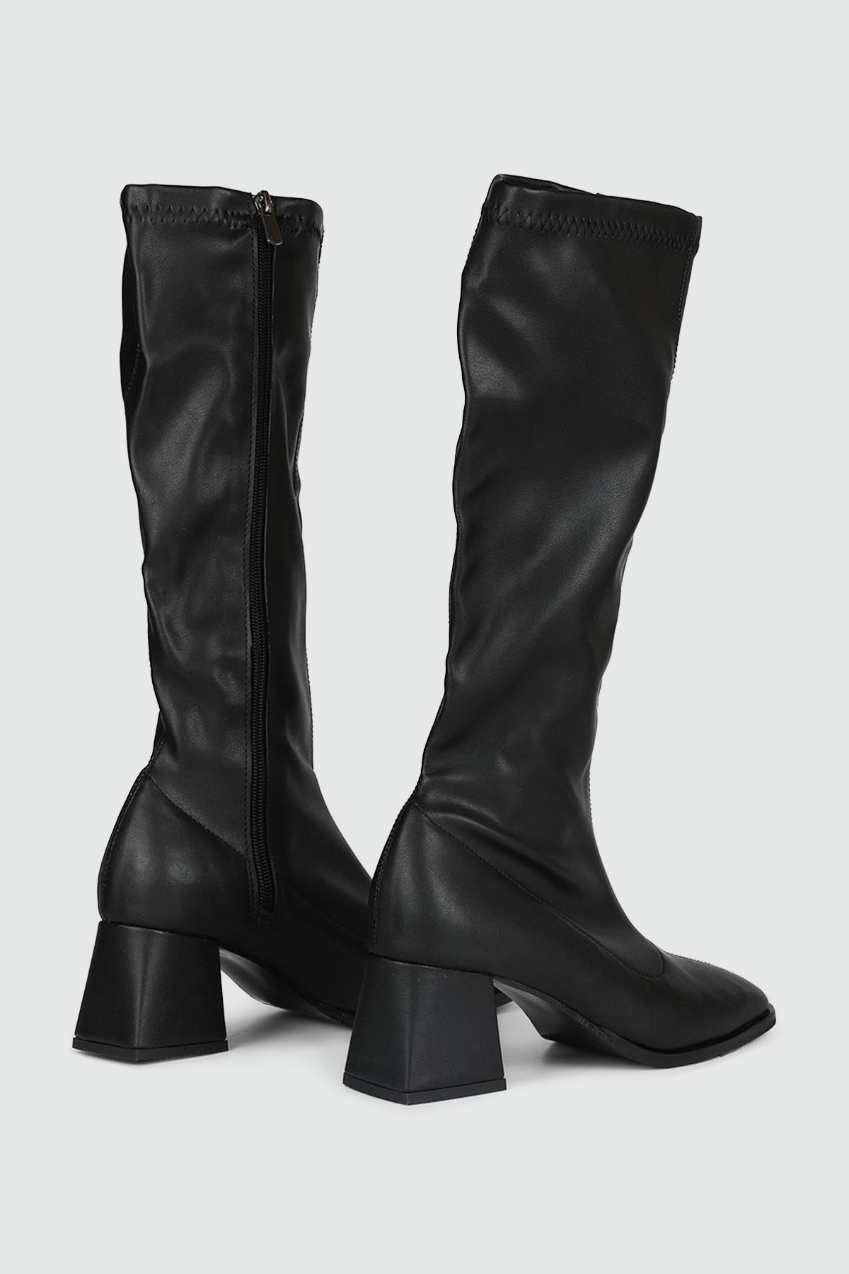 Günlük Streç Fermuarlı Siyah Kadın Çizme MB-3001 Kadın Çizme MyBella My bella MB-3001 KADIN 24K