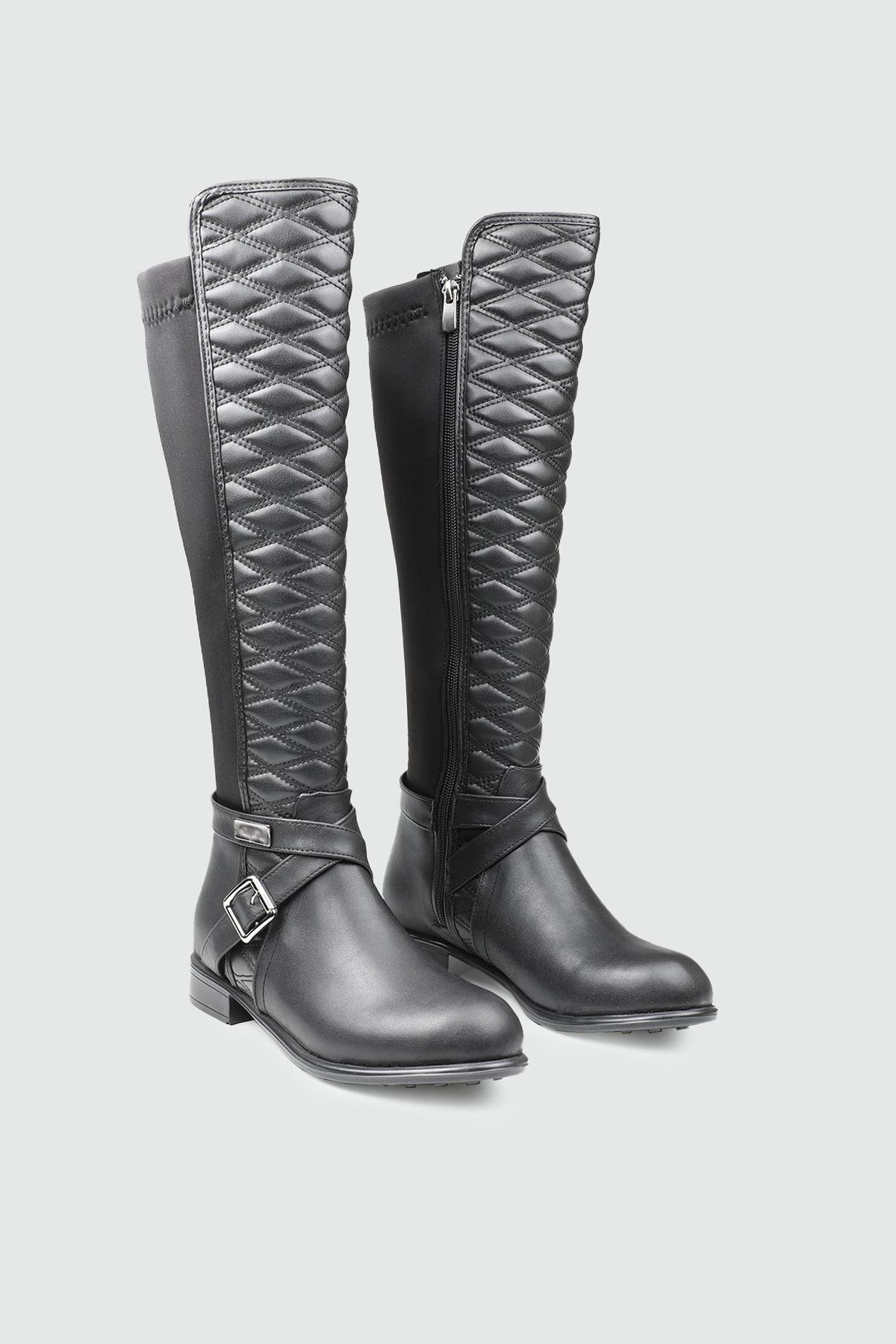 Günlük Streç Lastikli Rahat Çizme Siyah Kadın Bot GK-501 Kadın Çizme MY BELLA My Bella GK-515 Kadın 25K