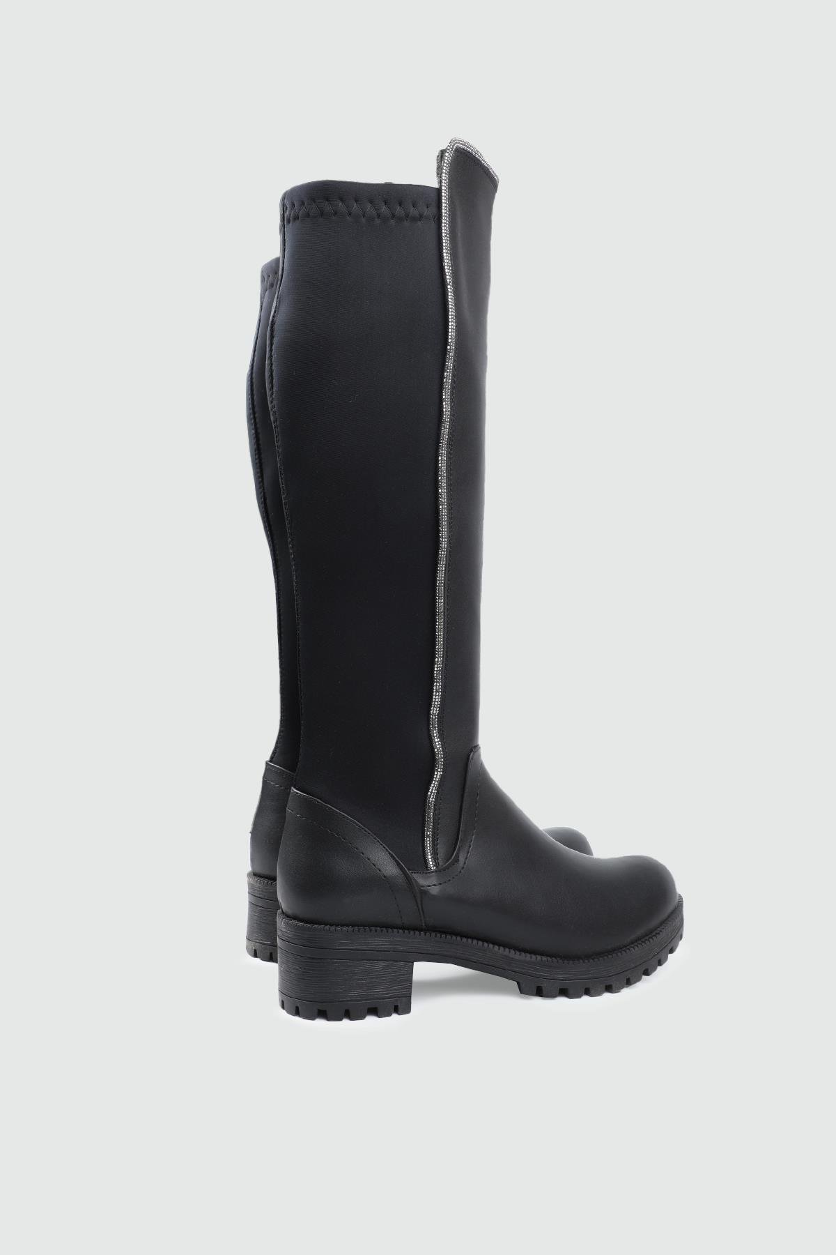 Günlük Streç Lastikli Rahat Çizme Siyah Kadın Çizme My Bella GK-608 Kadın Çizme MY BELLA My Bella GK-608 Kadın 25K