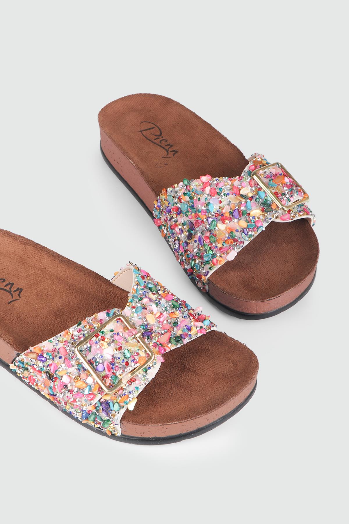 Günlük Taşlı Bronz Kadın Terlik 20050-004-008 Kadın Günlük Terlik Pienn PİENN 20050-004-008 ZEN