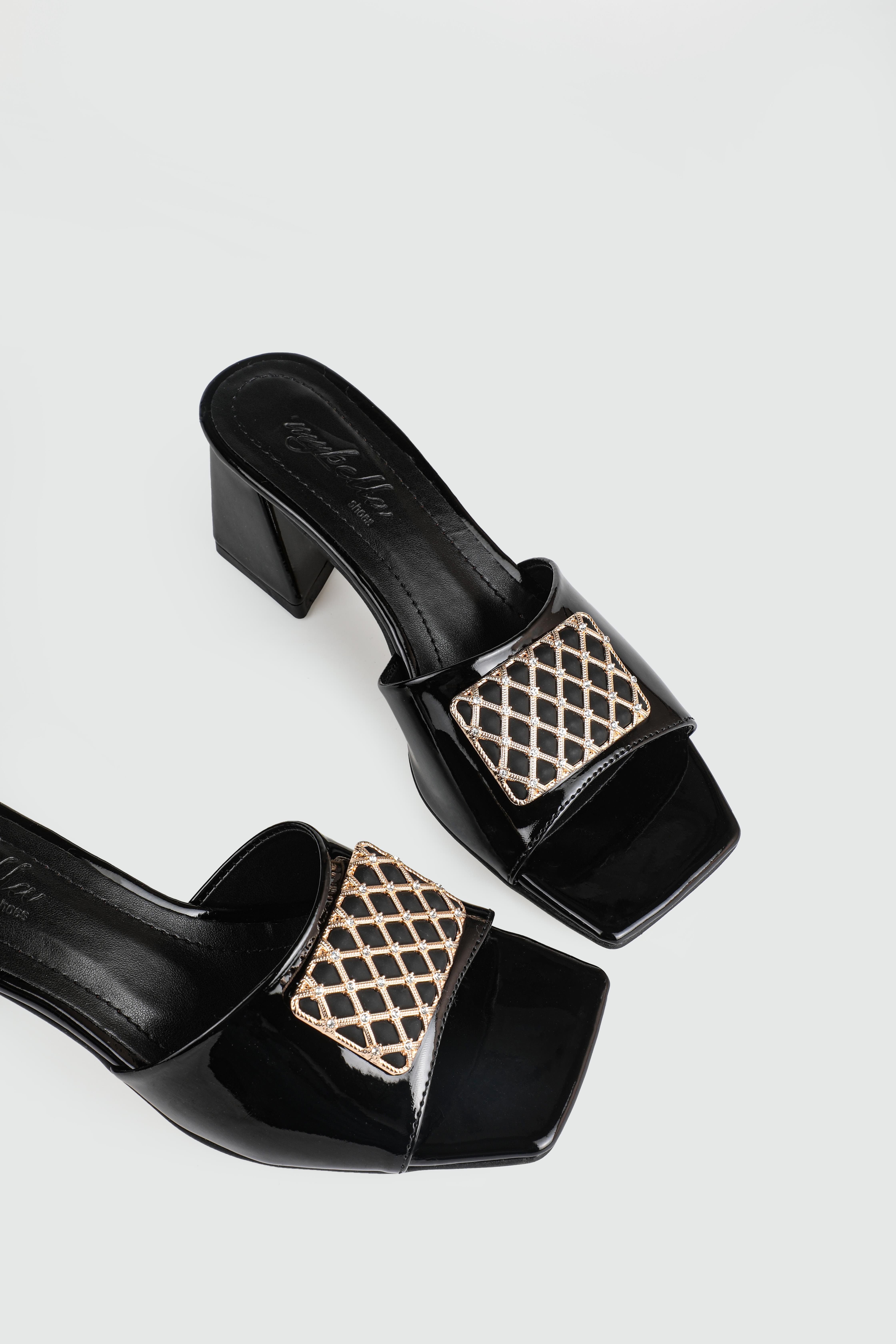 Günlük Topuklu Siyah Rugan Kadın Terlik STY-04 Kadın Günlük Terlik STEYMİ My Bella STY-633 Kadın 25Y