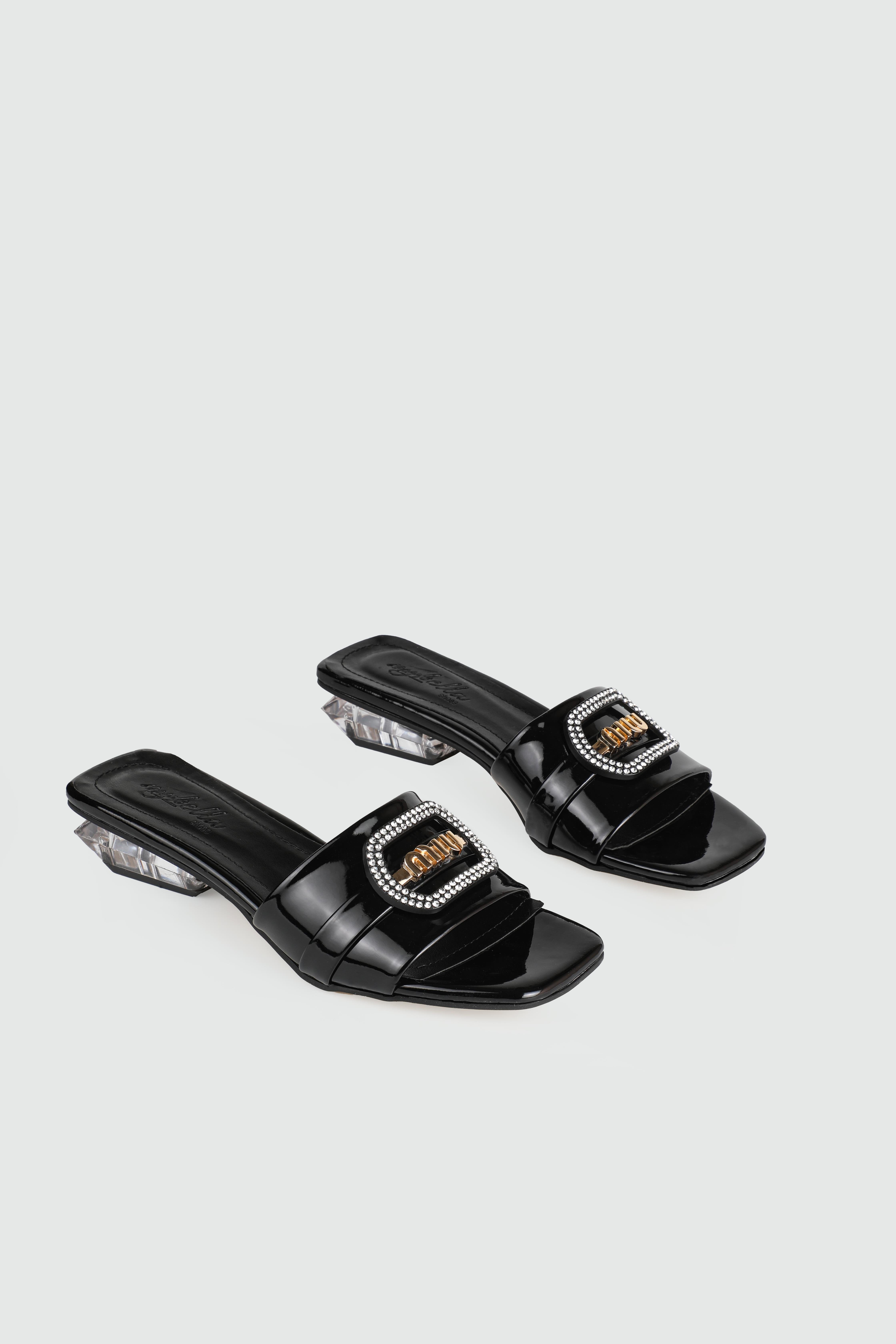 Günlük Topuklu Siyah Rugan Kadın Terlik STY-411 Kadın Günlük Terlik STEYMİ My Bella STY-411 Kadın 25Y