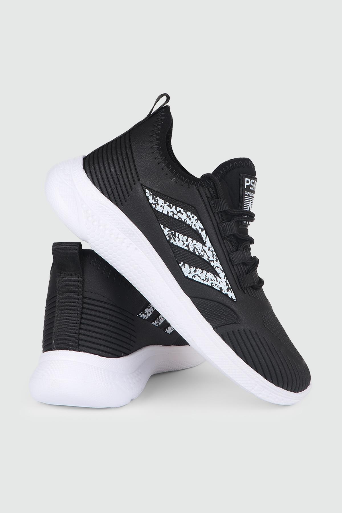 Günlük Triko Nefes Alır Siyah Beyaz Unisex Spor Ayakkabı 022 Unisex Rahat / Confort Anatomik PASOMIA PASOMİA 022 gar CİLT SPOR