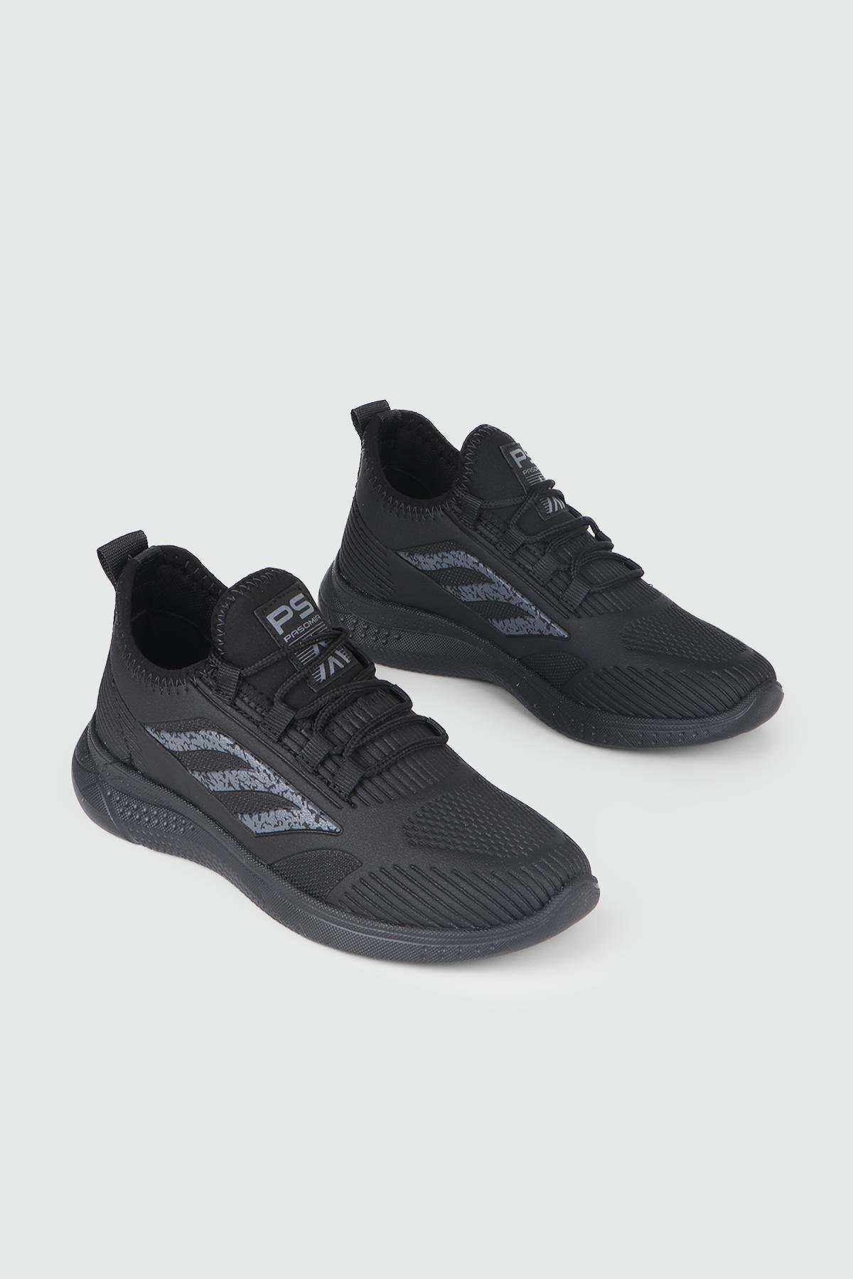 Günlük Triko Nefes Alır Siyah Siyah Unisex Spor Ayakkabı 022 Unisex Rahat / Confort Anatomik PASOMIA PASOMİA 022 gar CİLT SPOR