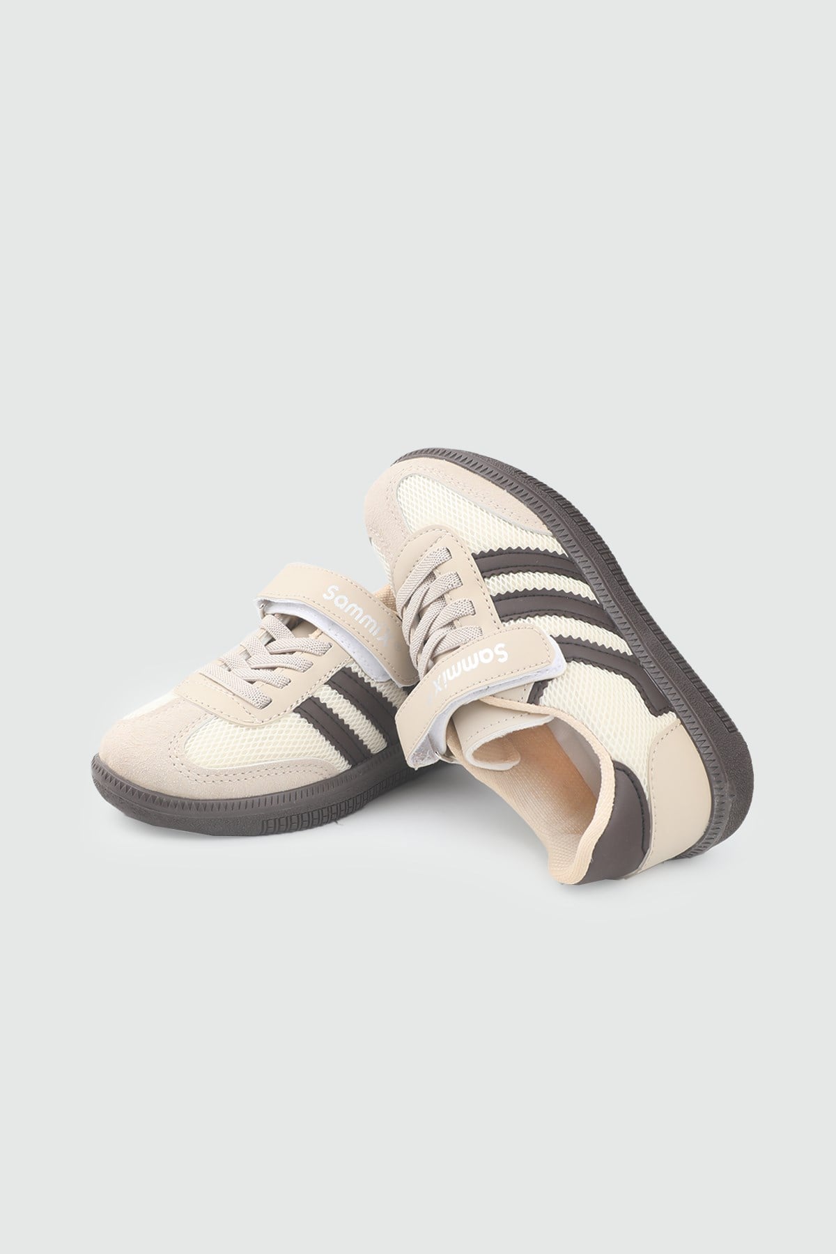 Hafi Rahat Taban Anoraklı Sneaker Bej Kahve Çocuk Spor Ayakkabı 034 Çocuk Günlük Spor Ayakkabı Alessio SAMMİX 047 FİLET  26Y