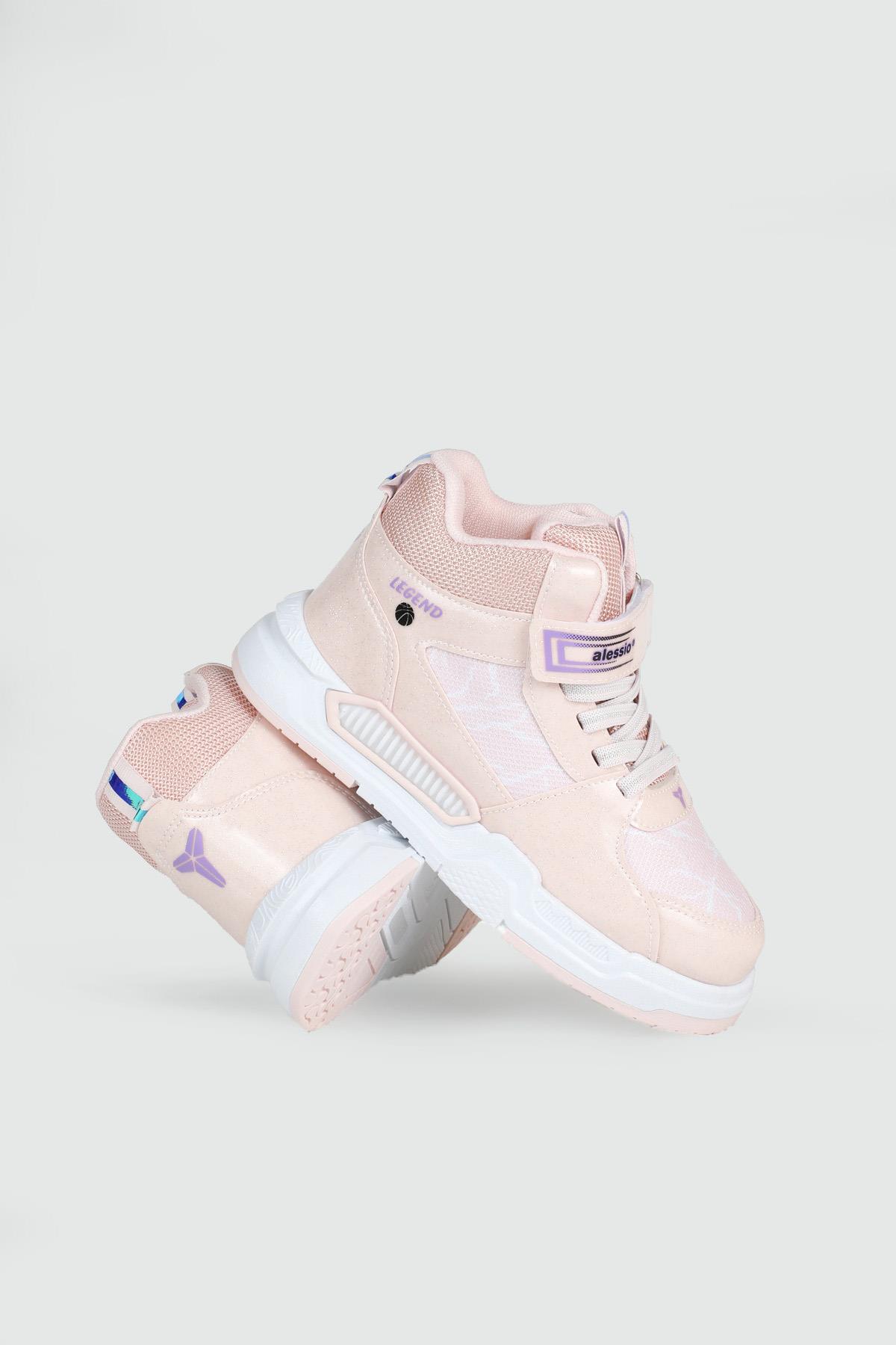 Hafi Rahat Taban Anoraklı Sneaker Pudra Çocuk Spor Ayakkabı 042 Çocuk Günlük Spor Ayakkabı Alessio ALESSİO 042 FİLET 24K