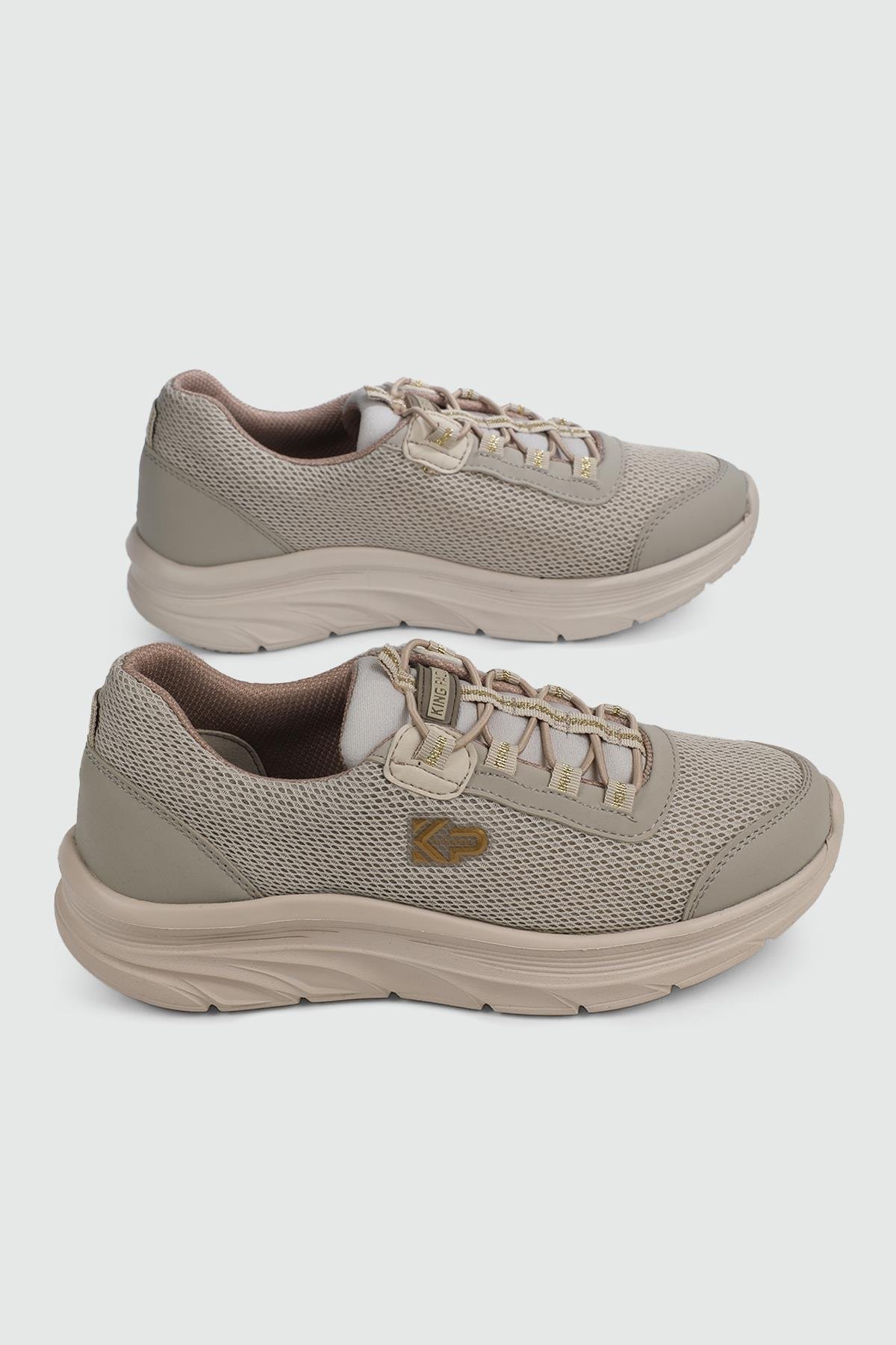 Hafıza Taban Rahat Bağcıklı Bej Kadın Spor Ayakkabı F5121 Kadın Günlük Spor Ayakkabı King Paolo King Paolo F5121 ARCH ZEN