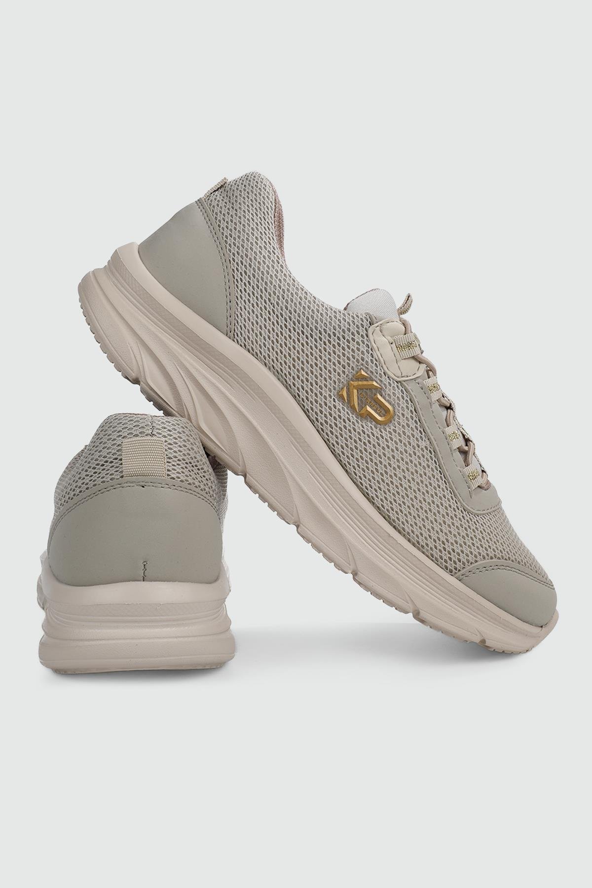 Hafıza Taban Rahat Bağcıklı Bej Kadın Spor Ayakkabı F5121 Kadın Günlük Spor Ayakkabı King Paolo King Paolo F5121 ARCH ZEN