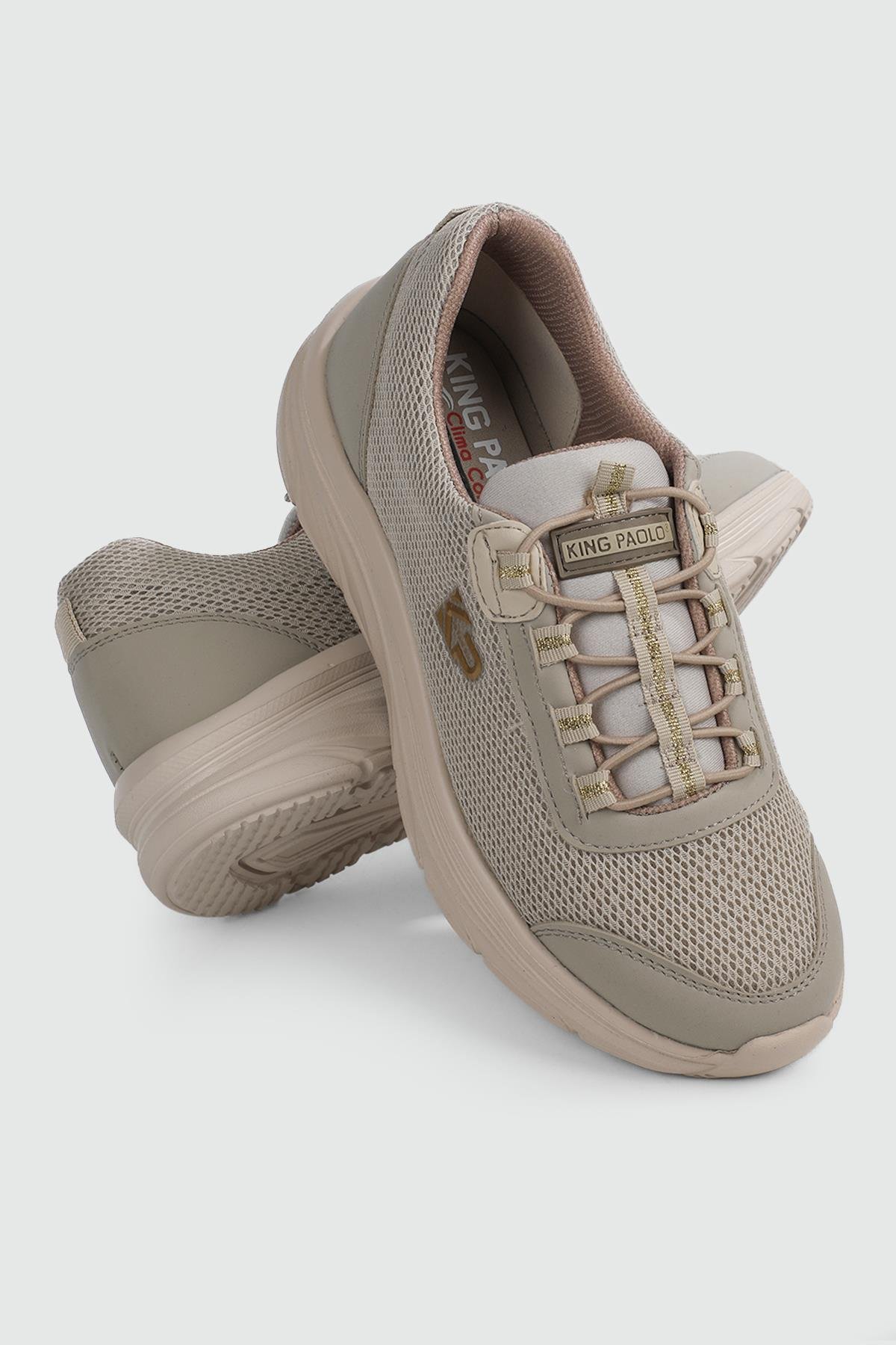 Hafıza Taban Rahat Bağcıklı Bej Kadın Spor Ayakkabı F5121 Kadın Günlük Spor Ayakkabı King Paolo King Paolo F5121 ARCH ZEN
