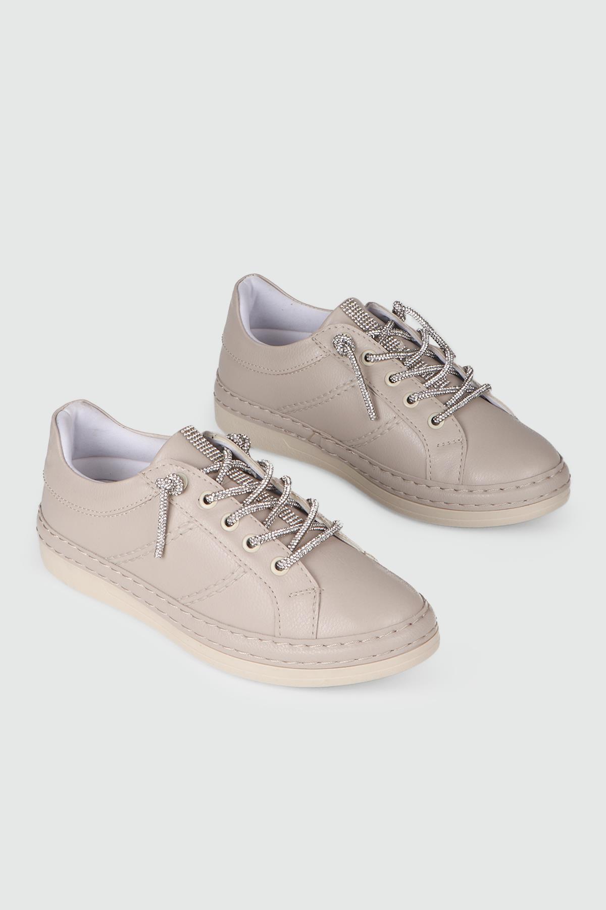 Hakiki Deri Günlük Bej Kadın Ayakkabı BH-3210 Kadın Günlük Ayakkabı MyBella My Bella BH-3210 KADIN 24K