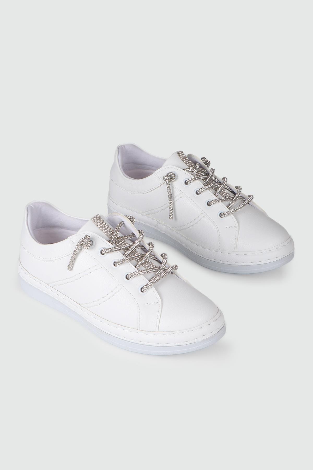 Hakiki Deri Günlük Beyaz Kadın Ayakkabı BH-3210 Kadın Günlük Ayakkabı MyBella My Bella BH-3210 KADIN 24K