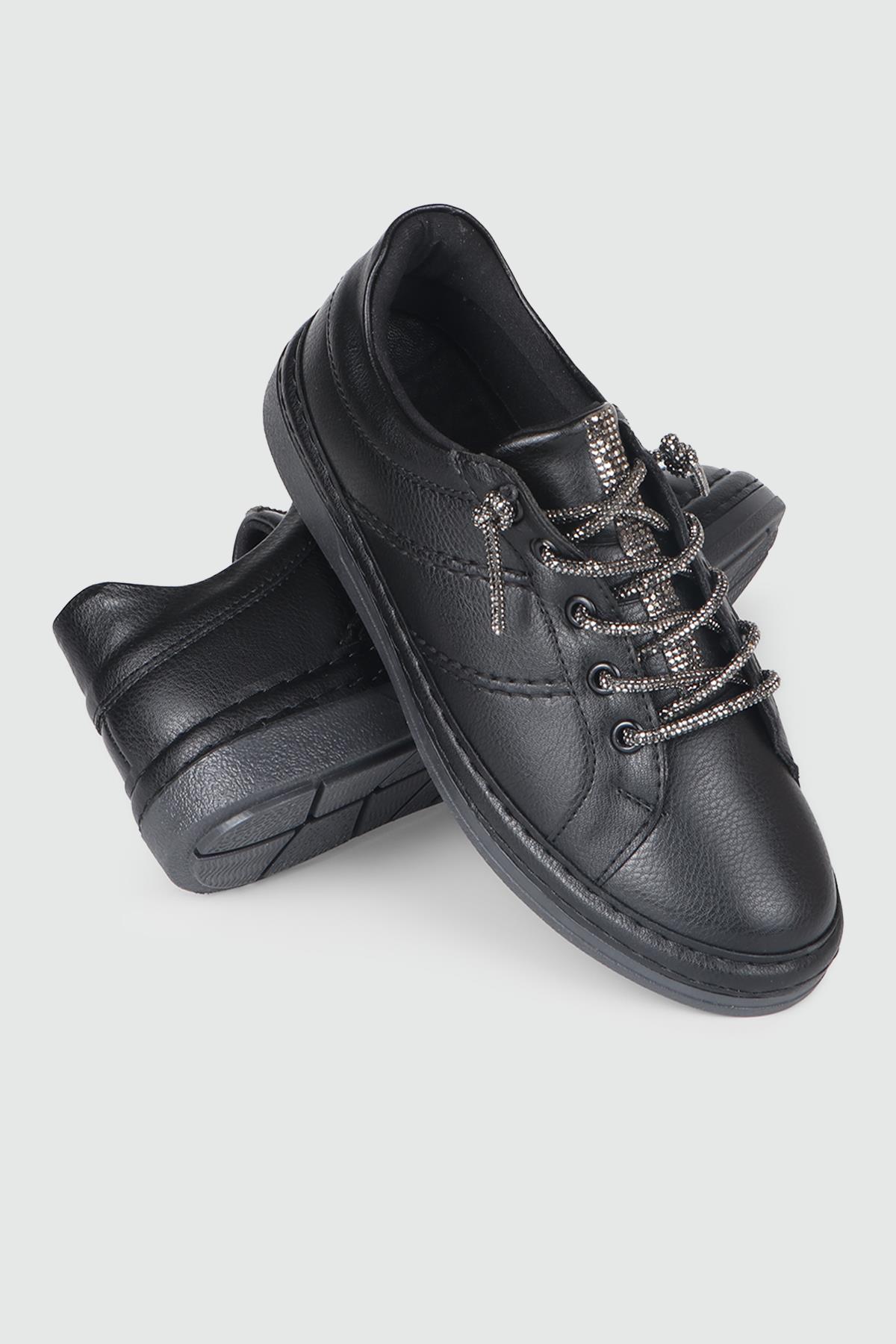 Hakiki Deri Günlük Siyah Kadın Ayakkabı BH-3210 Kadın Günlük Ayakkabı MyBella My Bella BH-3210 KADIN 24K