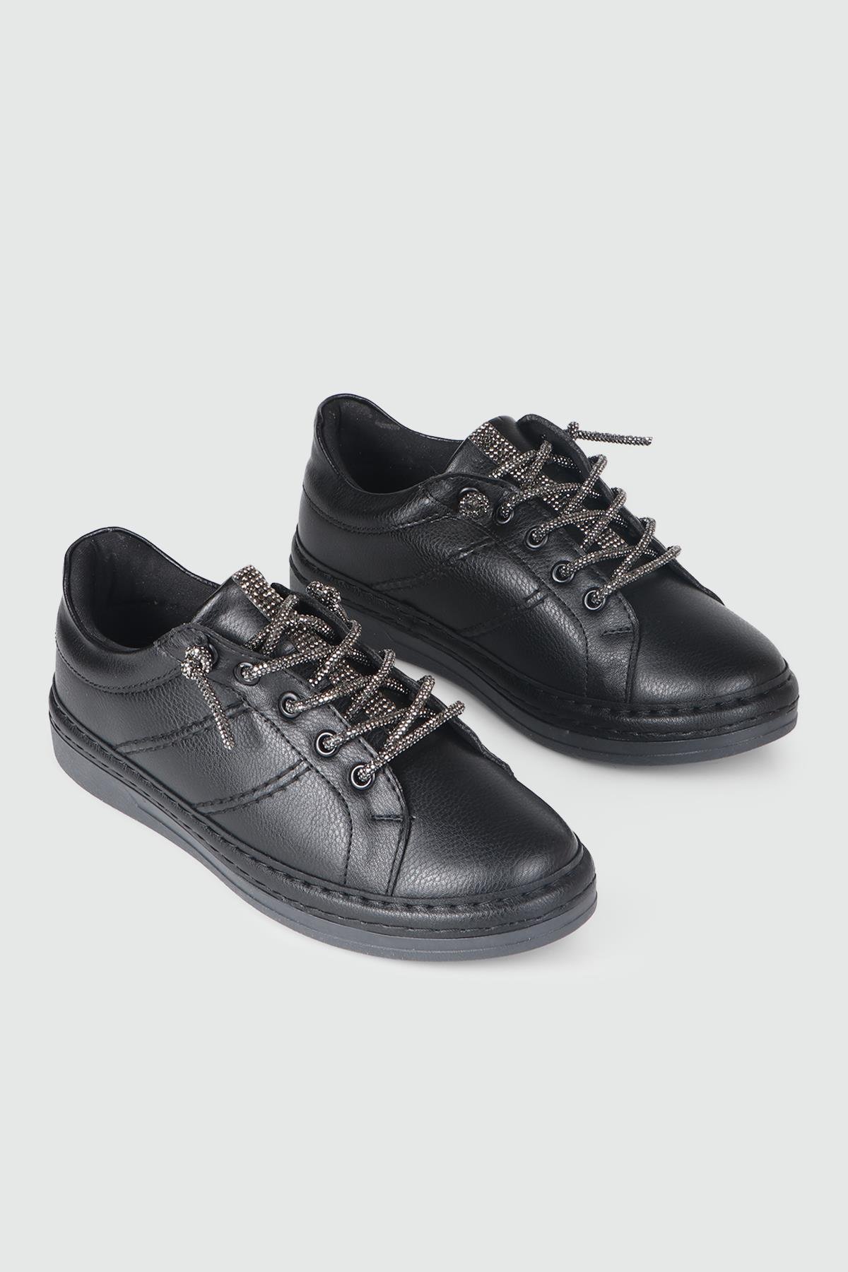 Hakiki Deri Günlük Siyah Kadın Ayakkabı BH-3210 Kadın Günlük Ayakkabı MyBella My Bella BH-3210 KADIN 24K