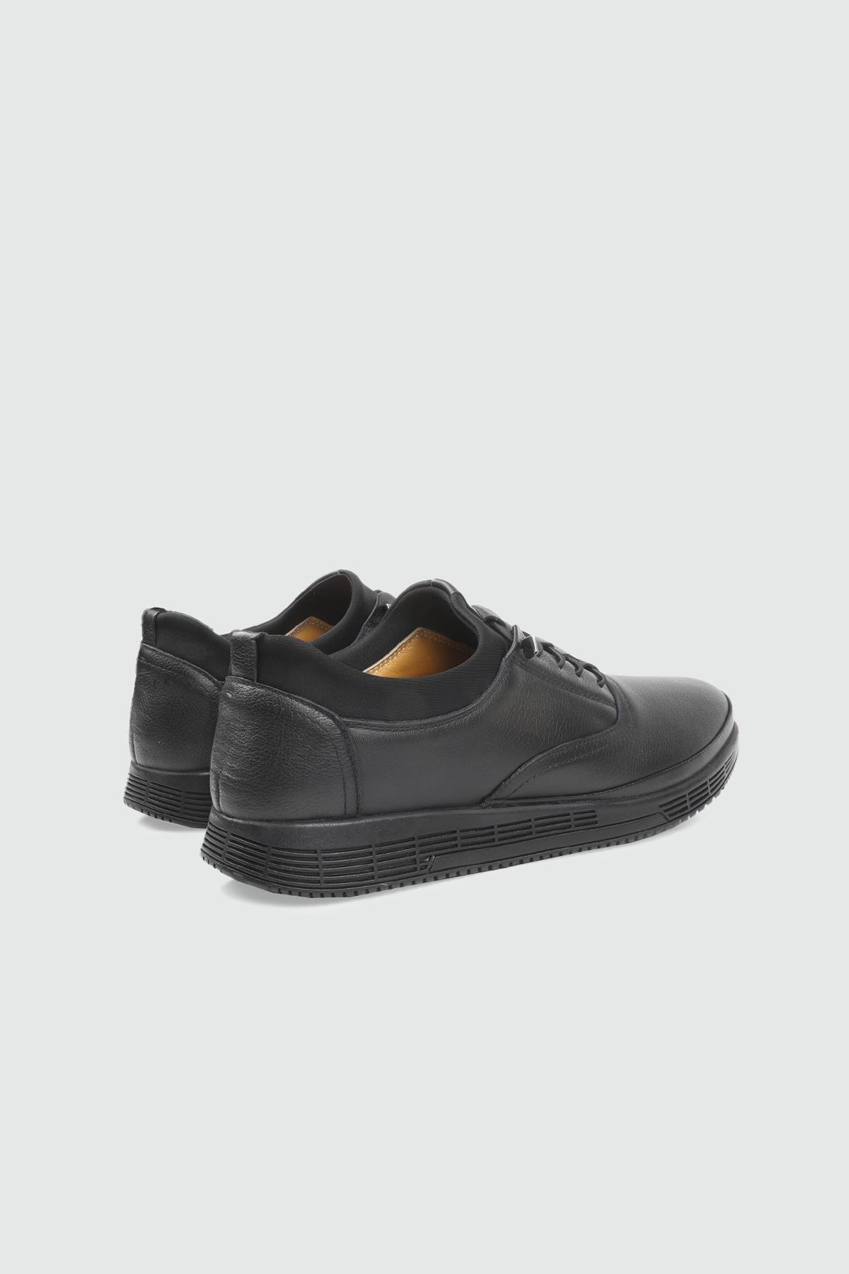 Hakiki Deri Jelli Ortopedik Siyah Erkek Ayakkabı GAMZE 25K 008 Erkek Rahat & Confort Anatomik Wow Plus GAMZE 25K 008 MER KAUÇUK